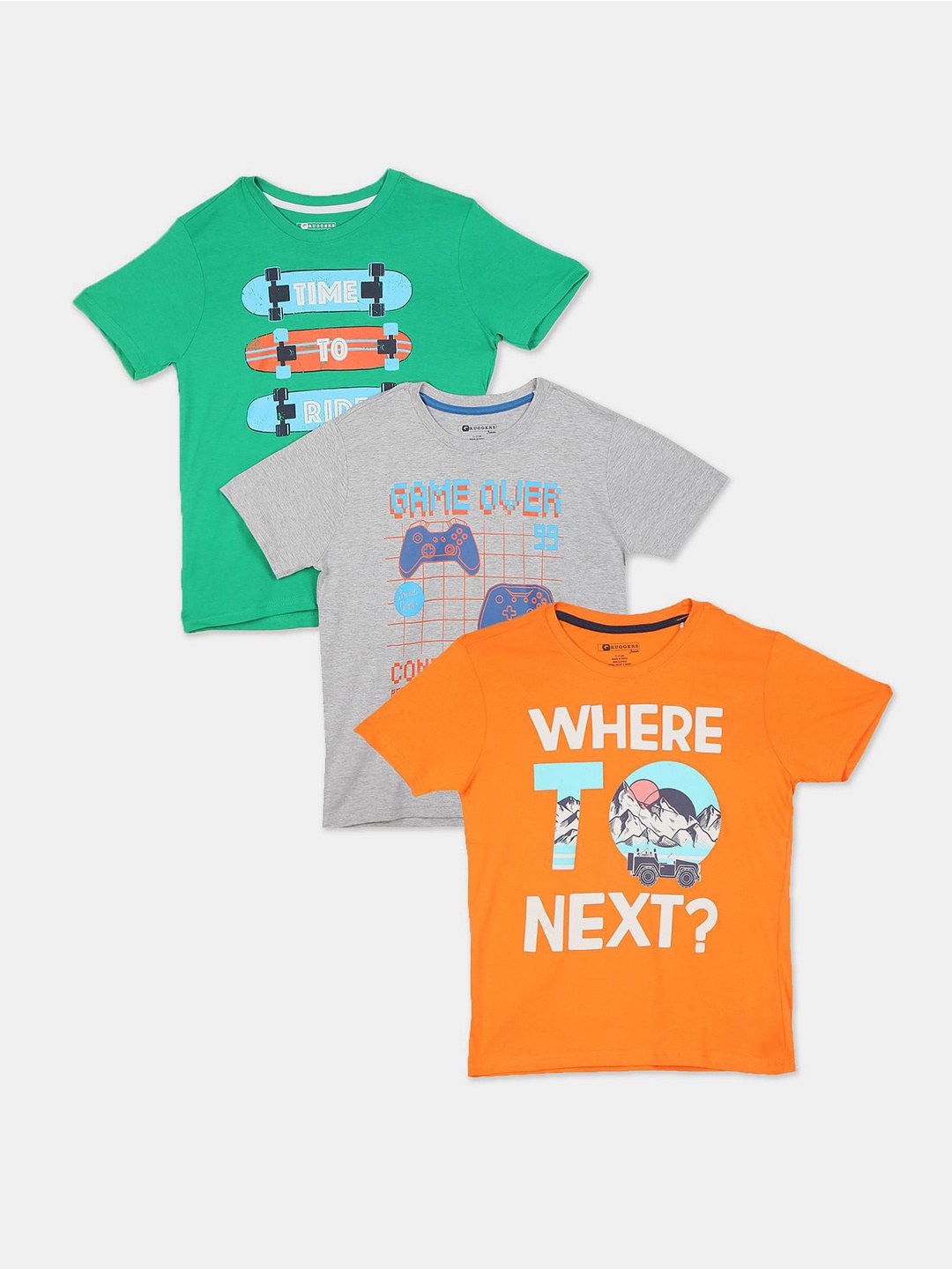 

Ruggers Junior Boys Assorted 3 Printed Applique T-shirt