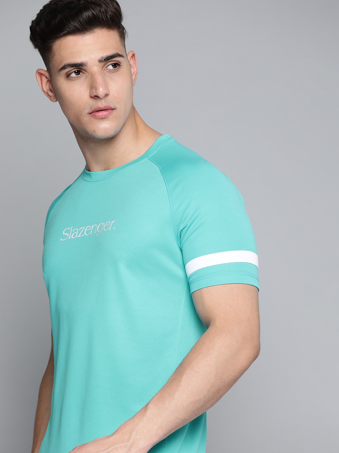 

Slazenger Men Blue Brand Logo Running T-shirt