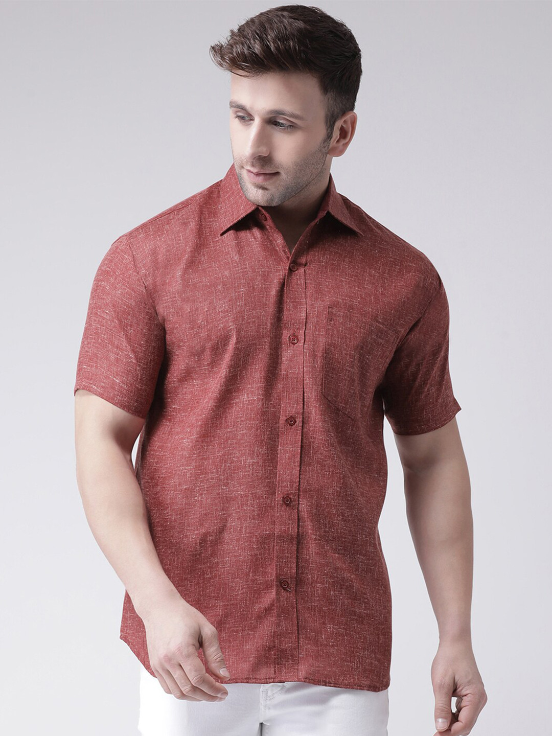 

KHADIO Men Brown Casual Shirt