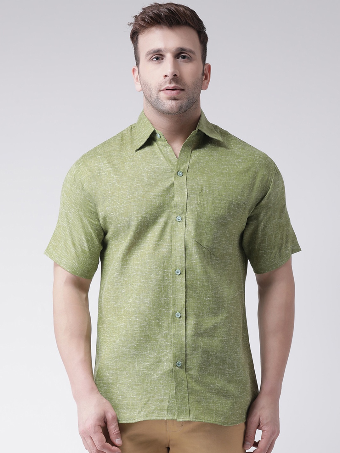 

KHADIO Men Green Casual Shirt