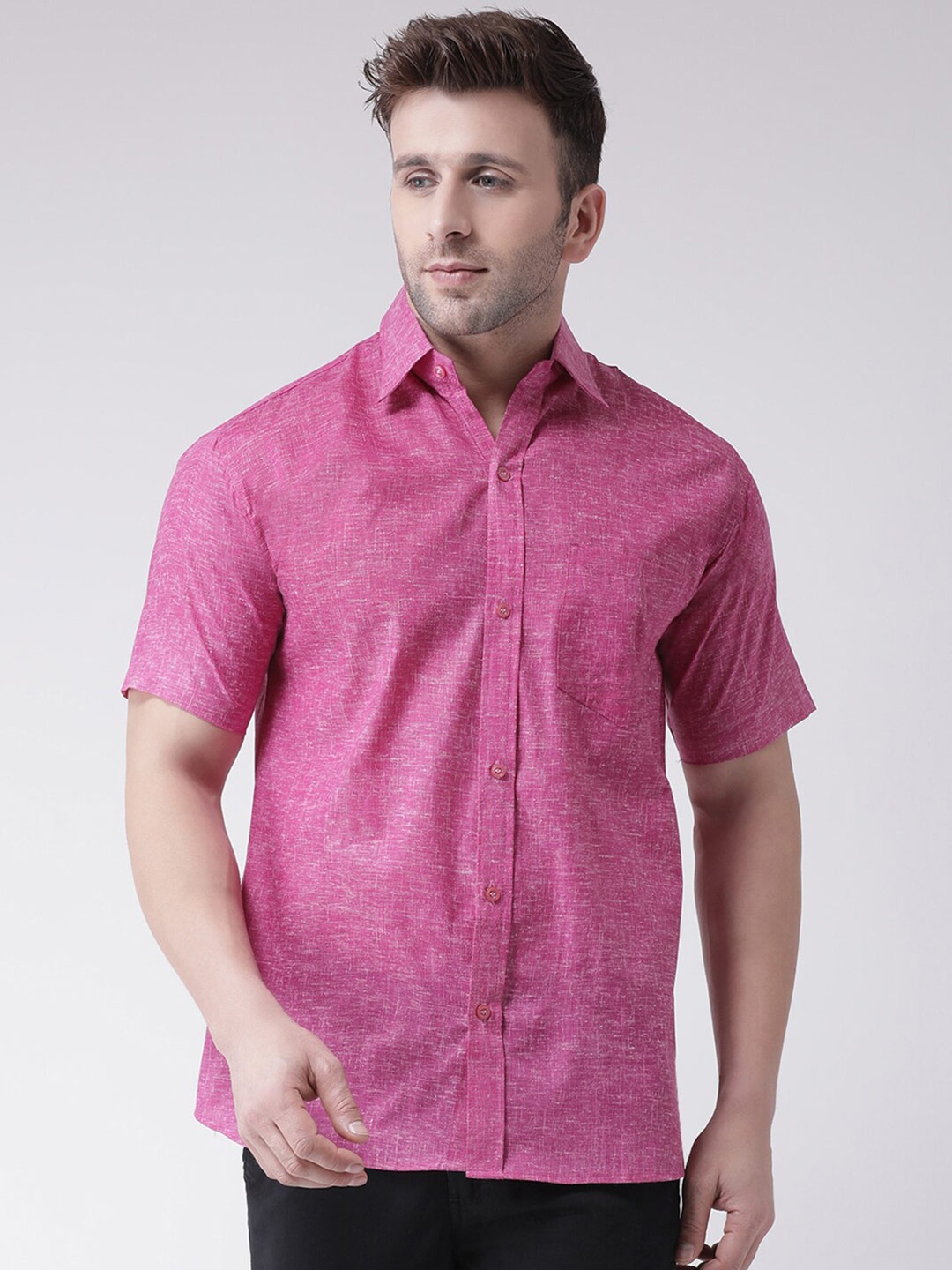 

KHADIO Men Magenta Casual Shirt