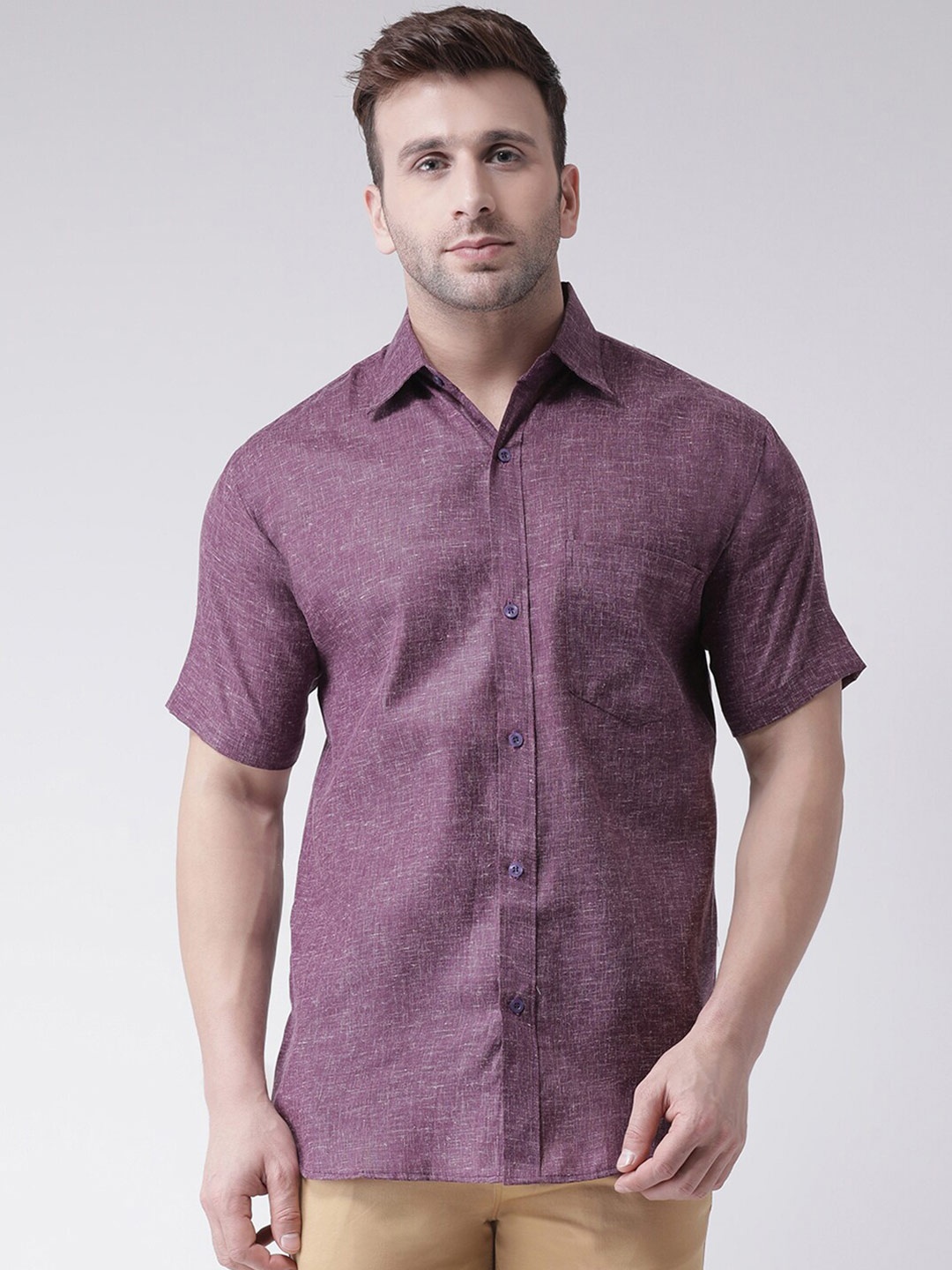 

KHADIO Men Purple Casual Shirt