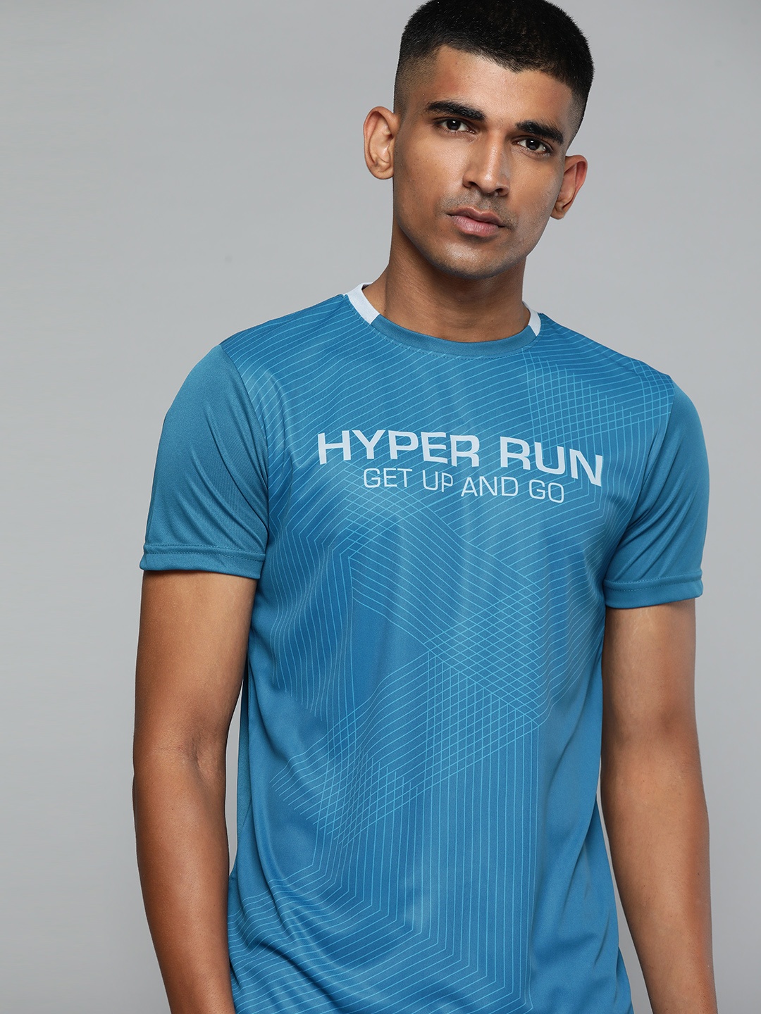 

Slazenger Men Blue & Grey Typography Printed T-shirt
