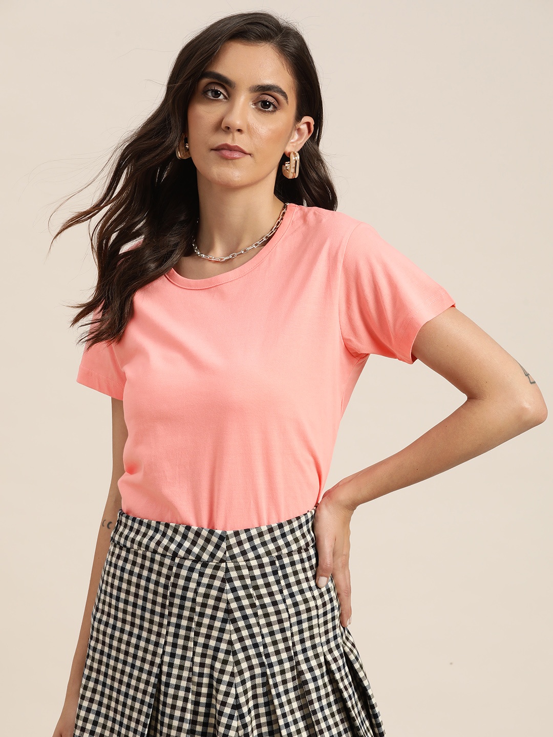 

Moda Rapido Women Pink Solid T-shirt