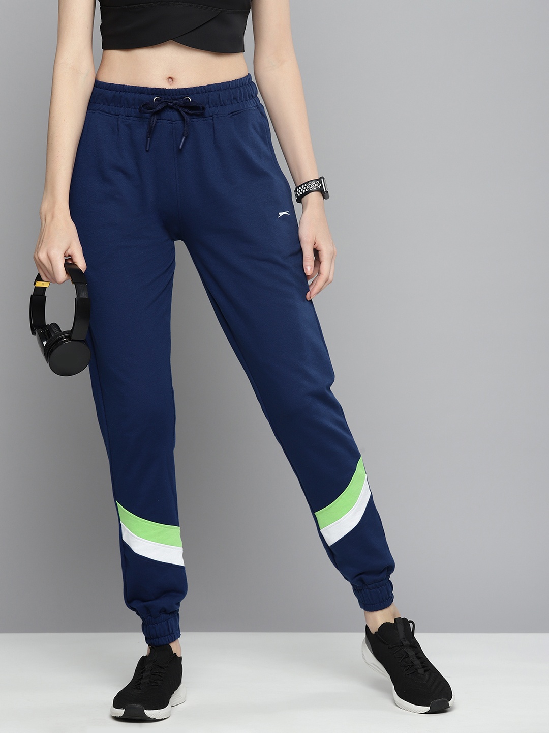 

Slazenger Women Striped Detail Joggers, Navy blue