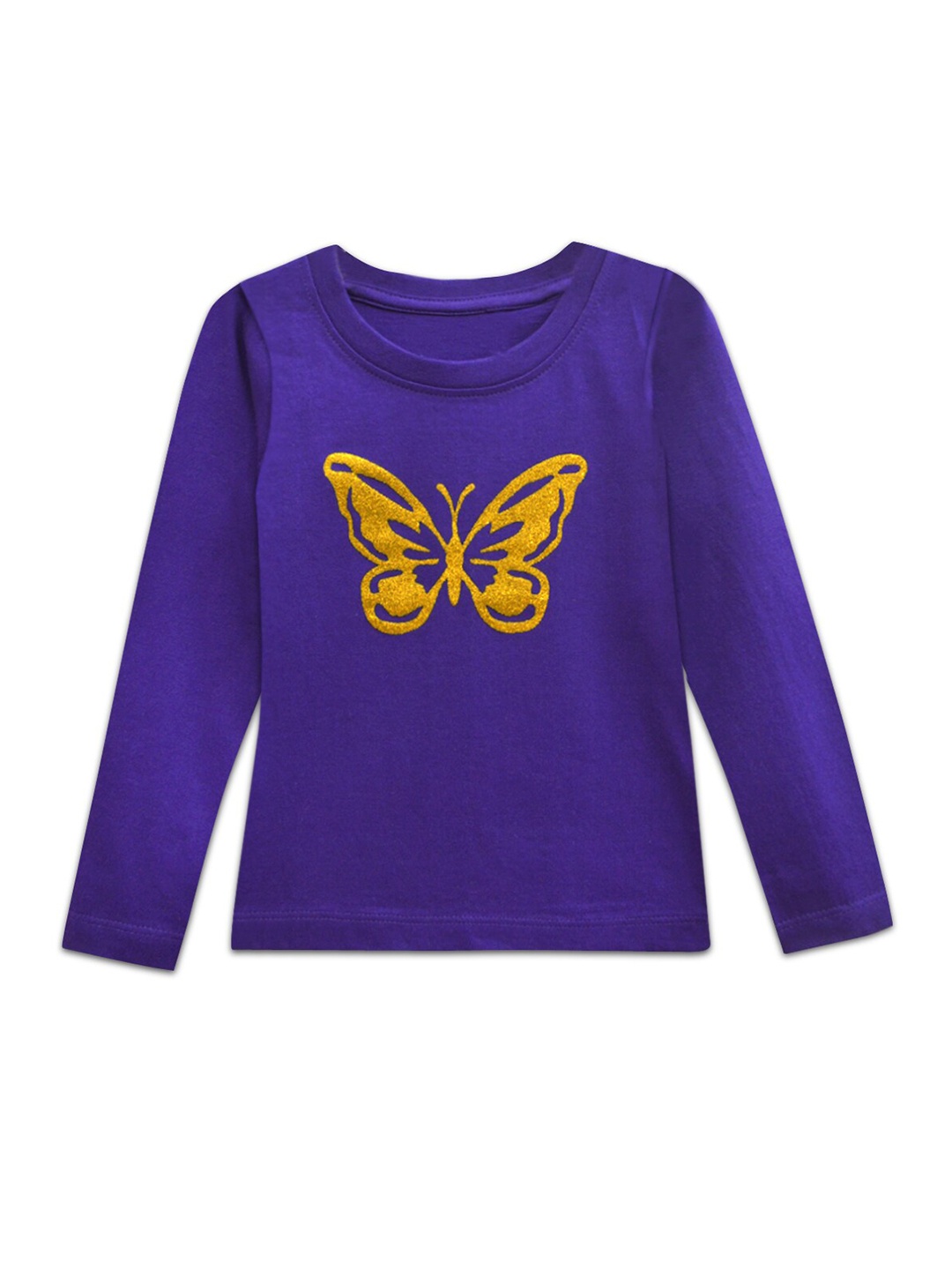 

A T U N Girls Purple Printed Applique T-shirt