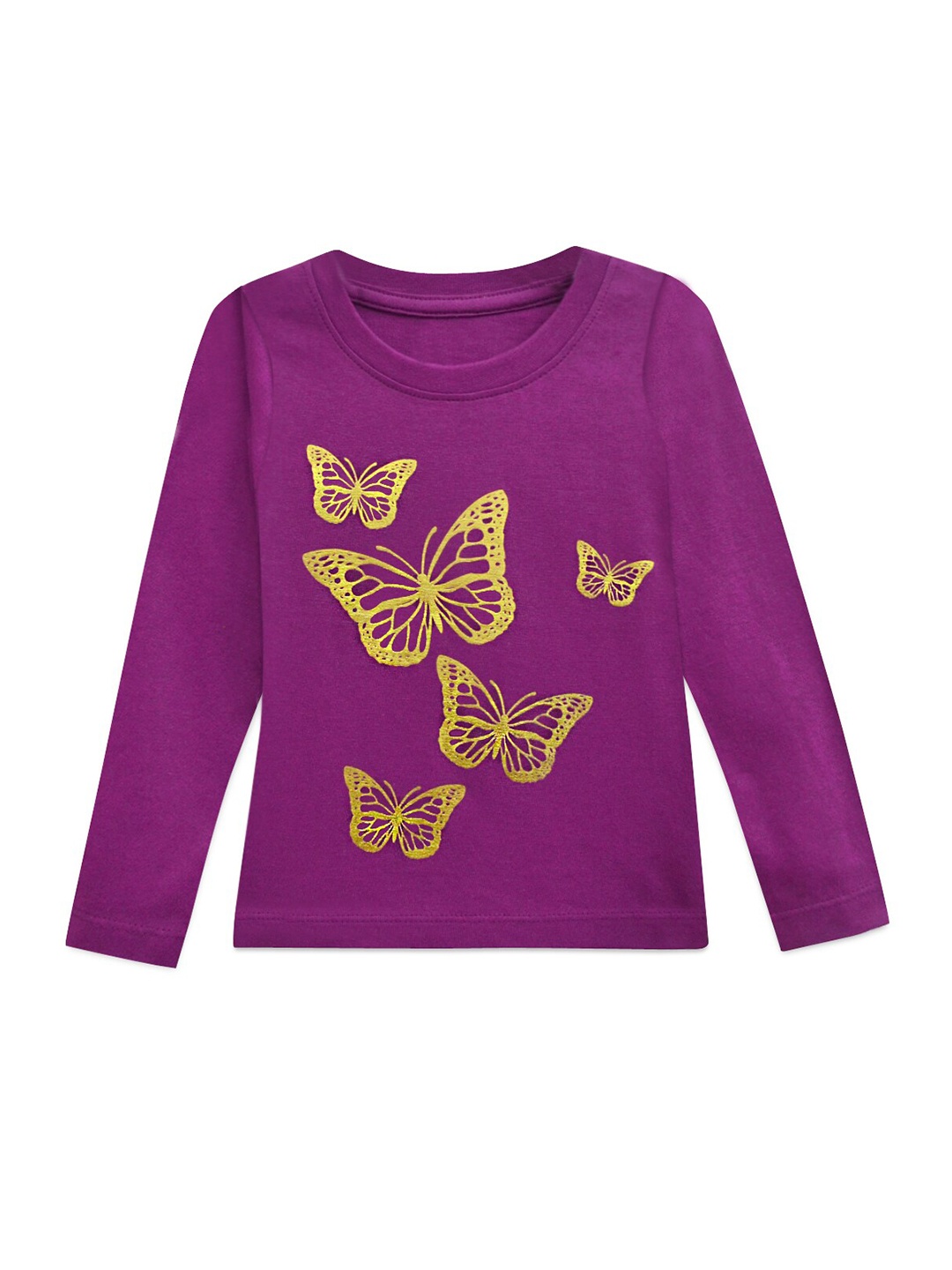 

A T U N Girls Purple Printed T-shirt