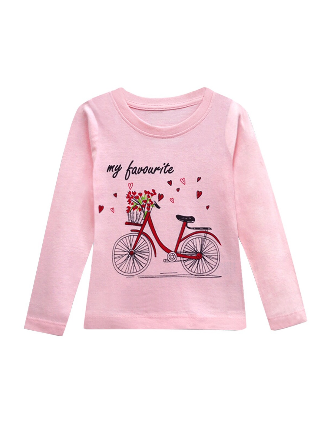 

A T U N Girls Pink Printed T-shirt