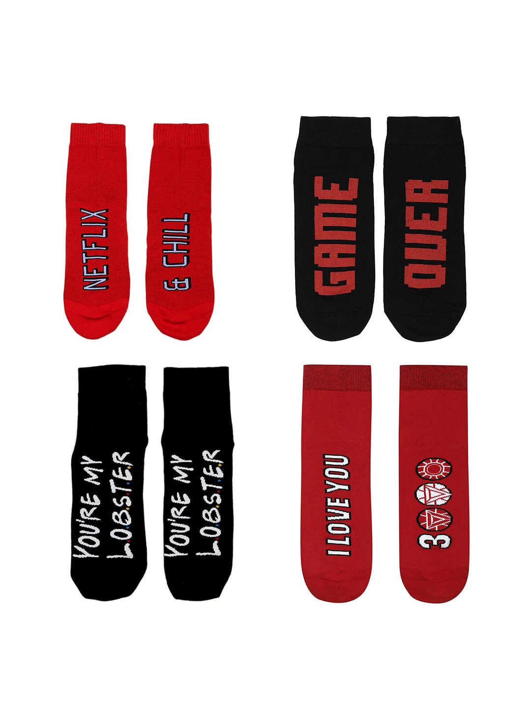 

Soxytoes Unisex Pack Of 4 Assorted Ankle-Length Socks