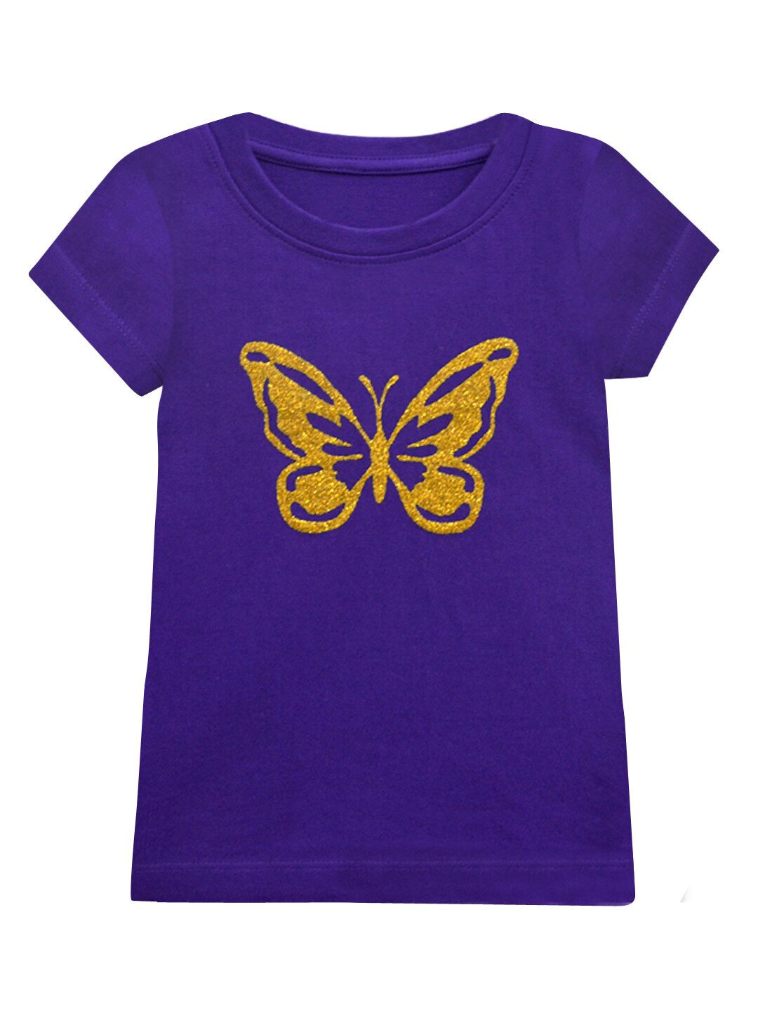 

A T U N Girls Purple Printed Applique T-shirt