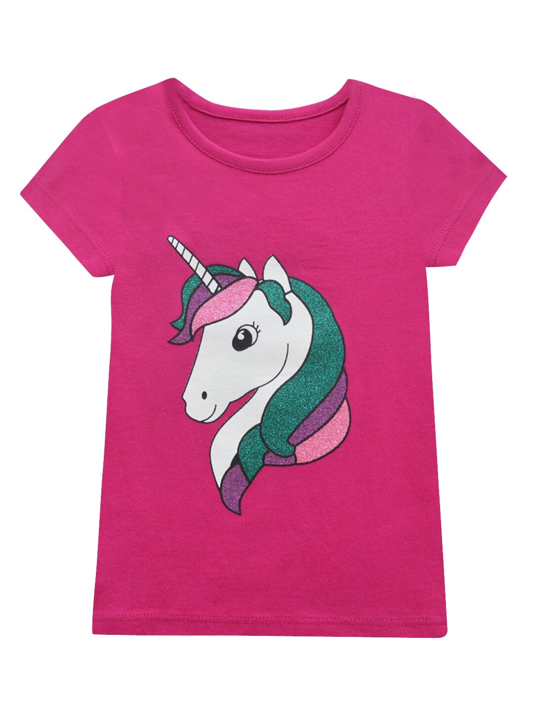 

A T U N Girls Fuchsia Printed T-shirt