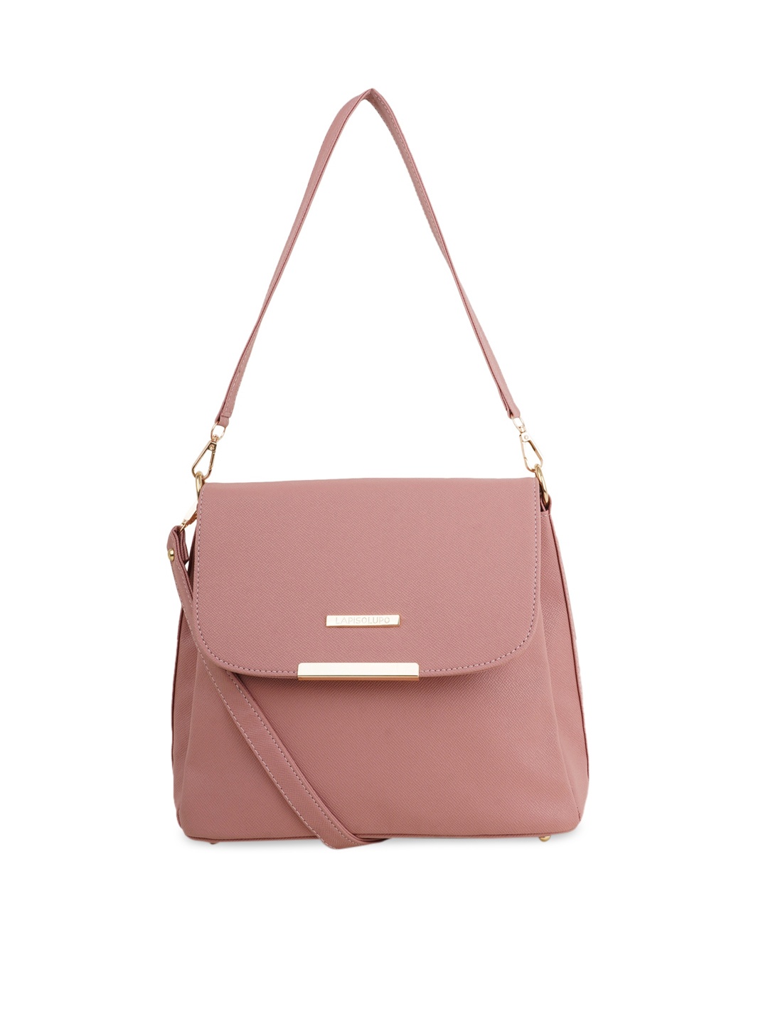 

Lapis O Lupo Peach-Coloured Structured Sling Bag