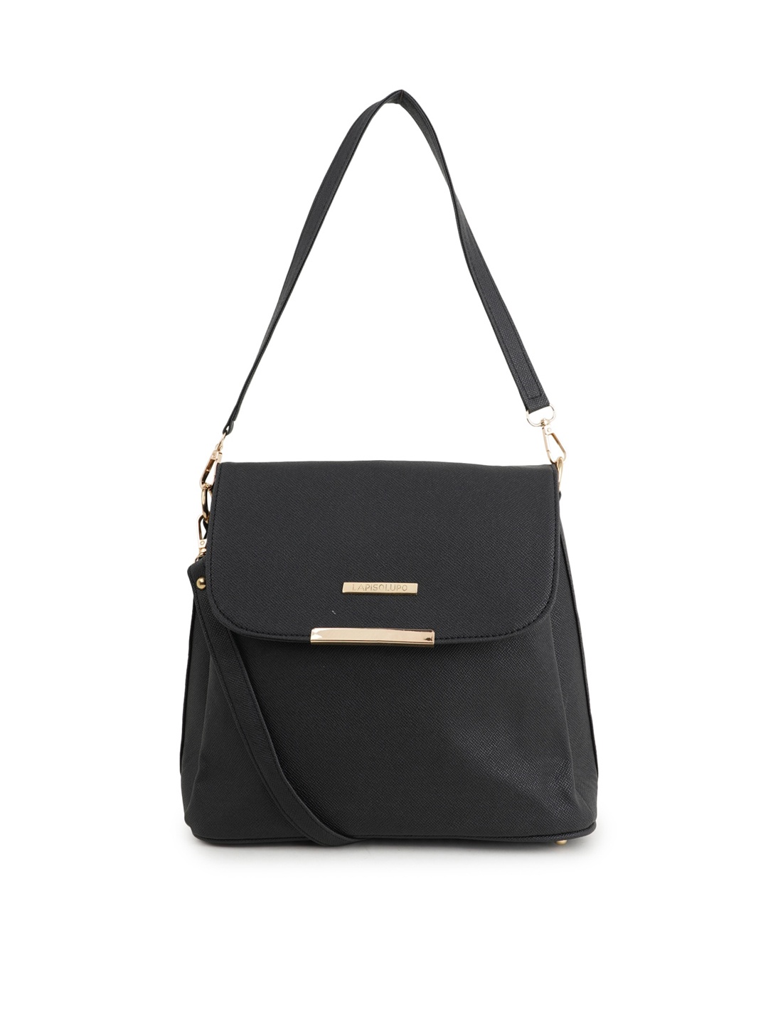 

Lapis O Lupo Black Structured Sling Bag