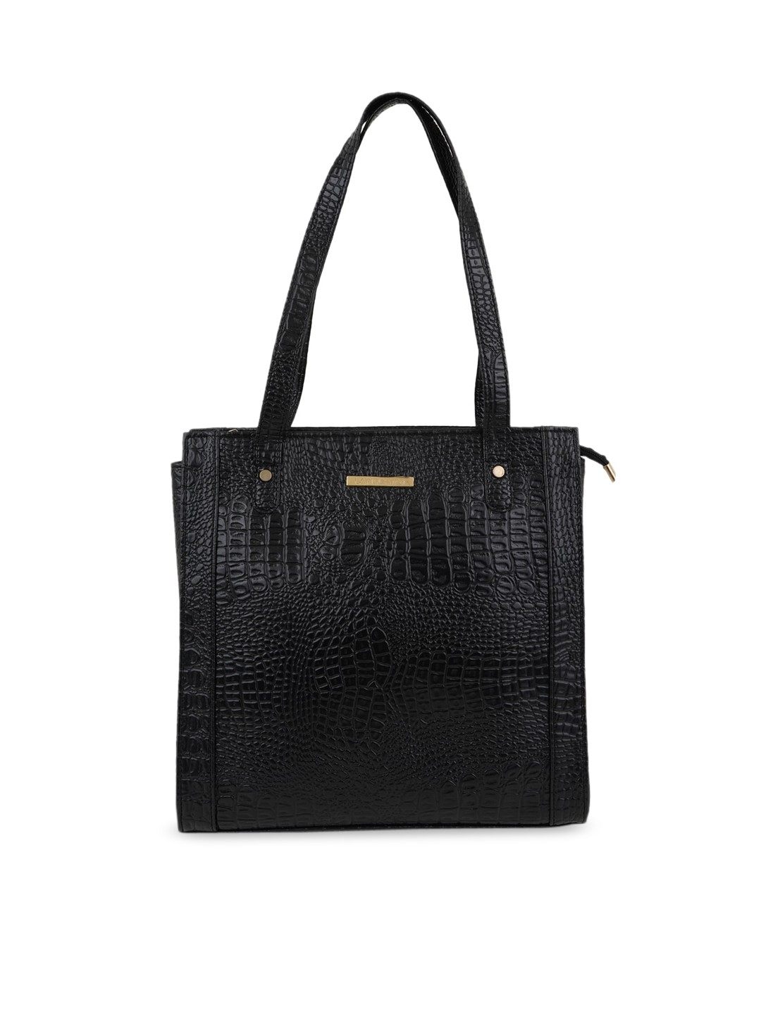 

Lapis O Lupo Black Textured Structured Handheld Bag