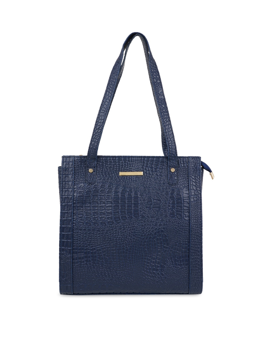 

Lapis O Lupo Blue Textured Structured Handheld Bag with Quilted