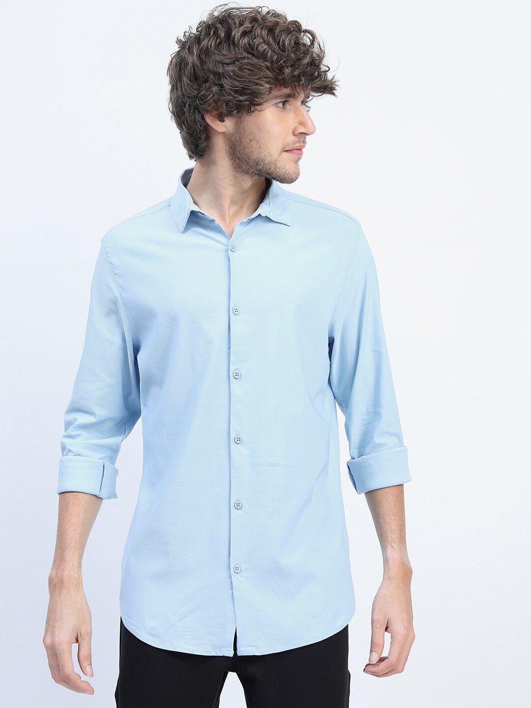 

HIGHLANDER Men Blue Slim Fit Casual Shirt