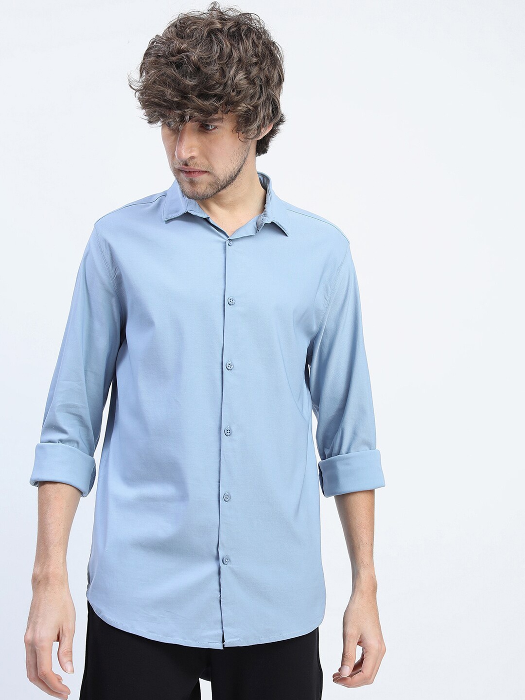 

HIGHLANDER Men Blue Slim Fit Casual Shirt