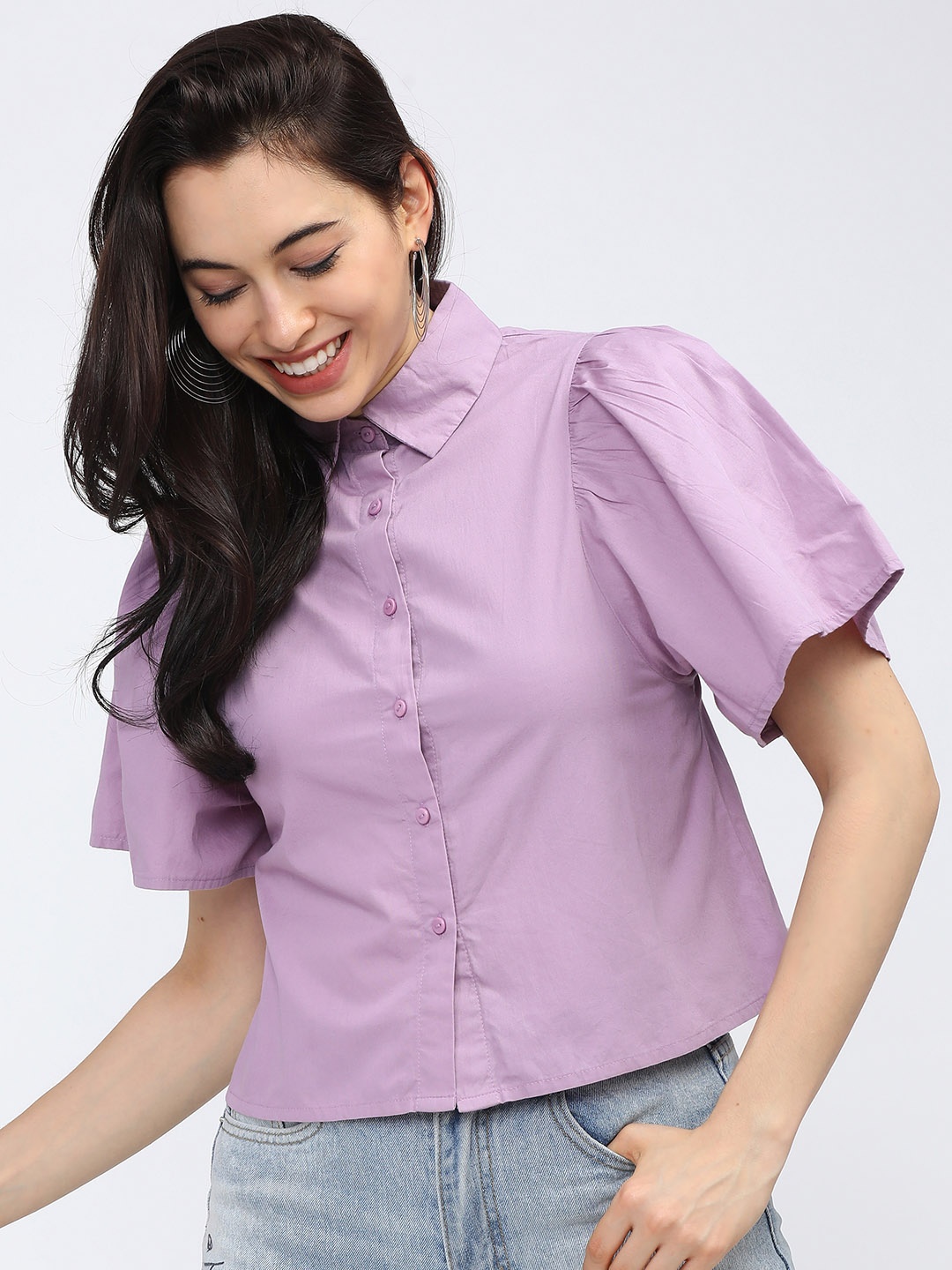 

Tokyo Talkies Women Purple Casual Shirt