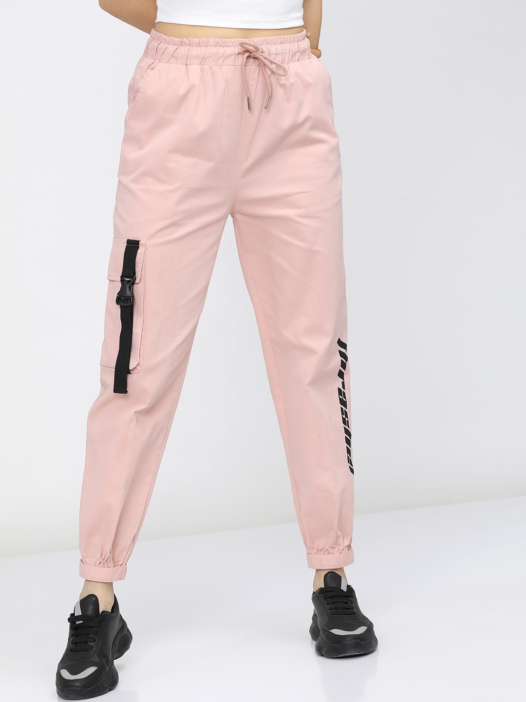 

Tokyo Talkies Women Pink Joggers Trousers