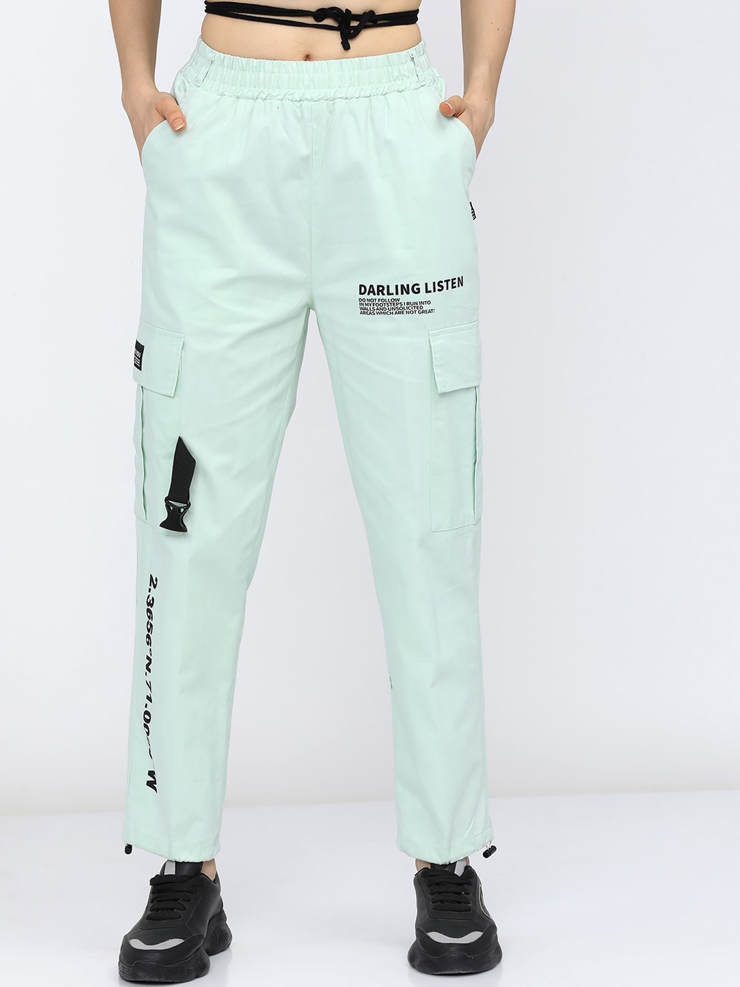 

Tokyo Talkies Women Green Cargos Trousers