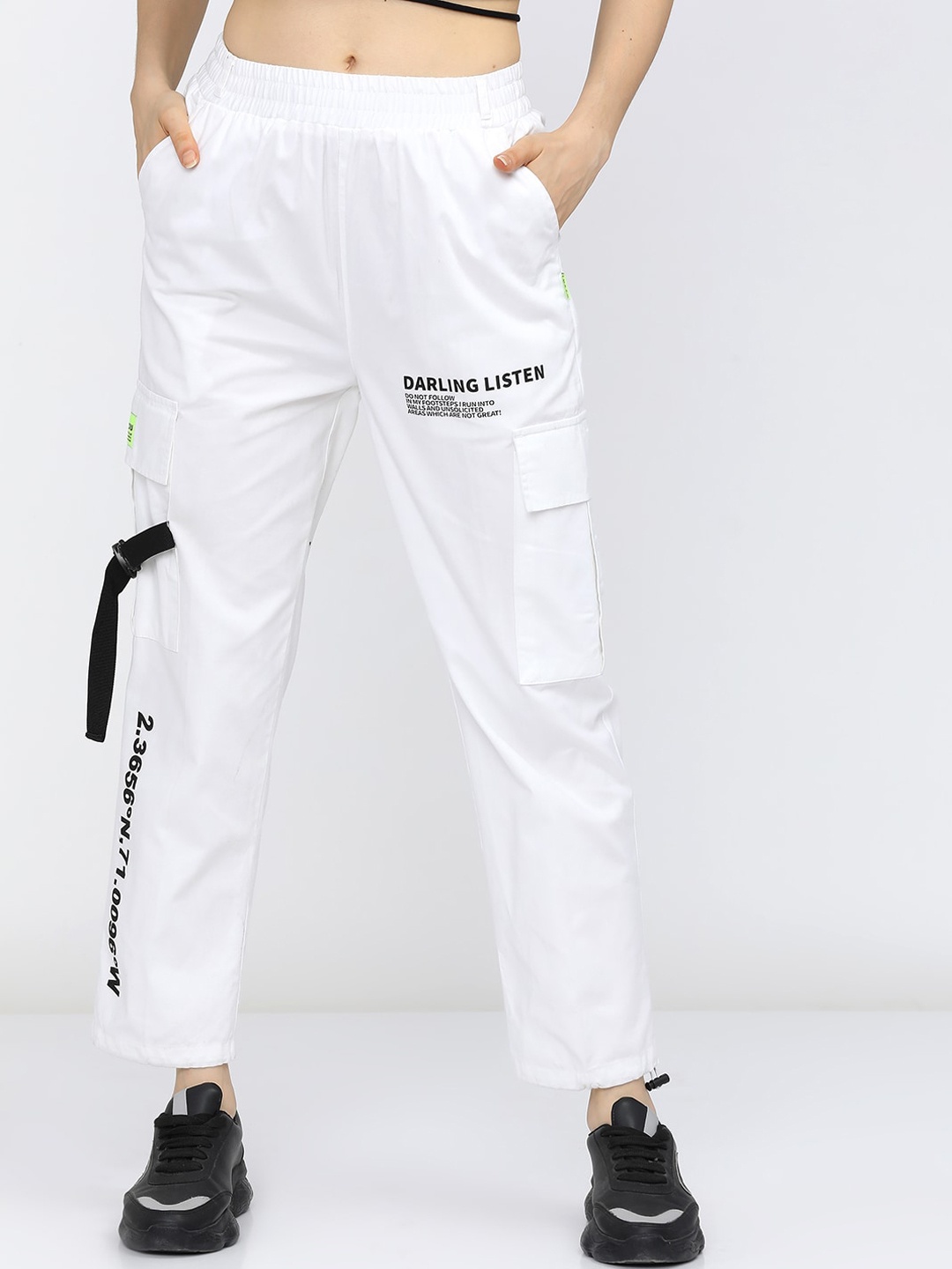 

Tokyo Talkies Women White Cargos Trousers