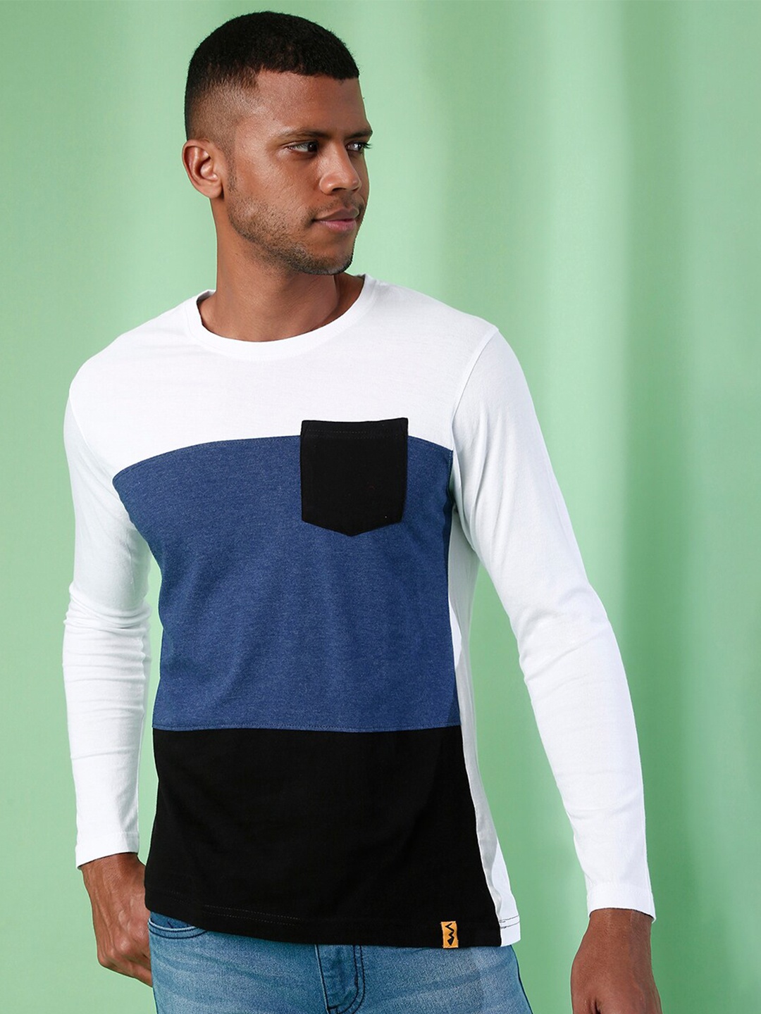 

Campus Sutra Men Multicoloured Colourblocked Pockets Outdoor T-shirt, Multi