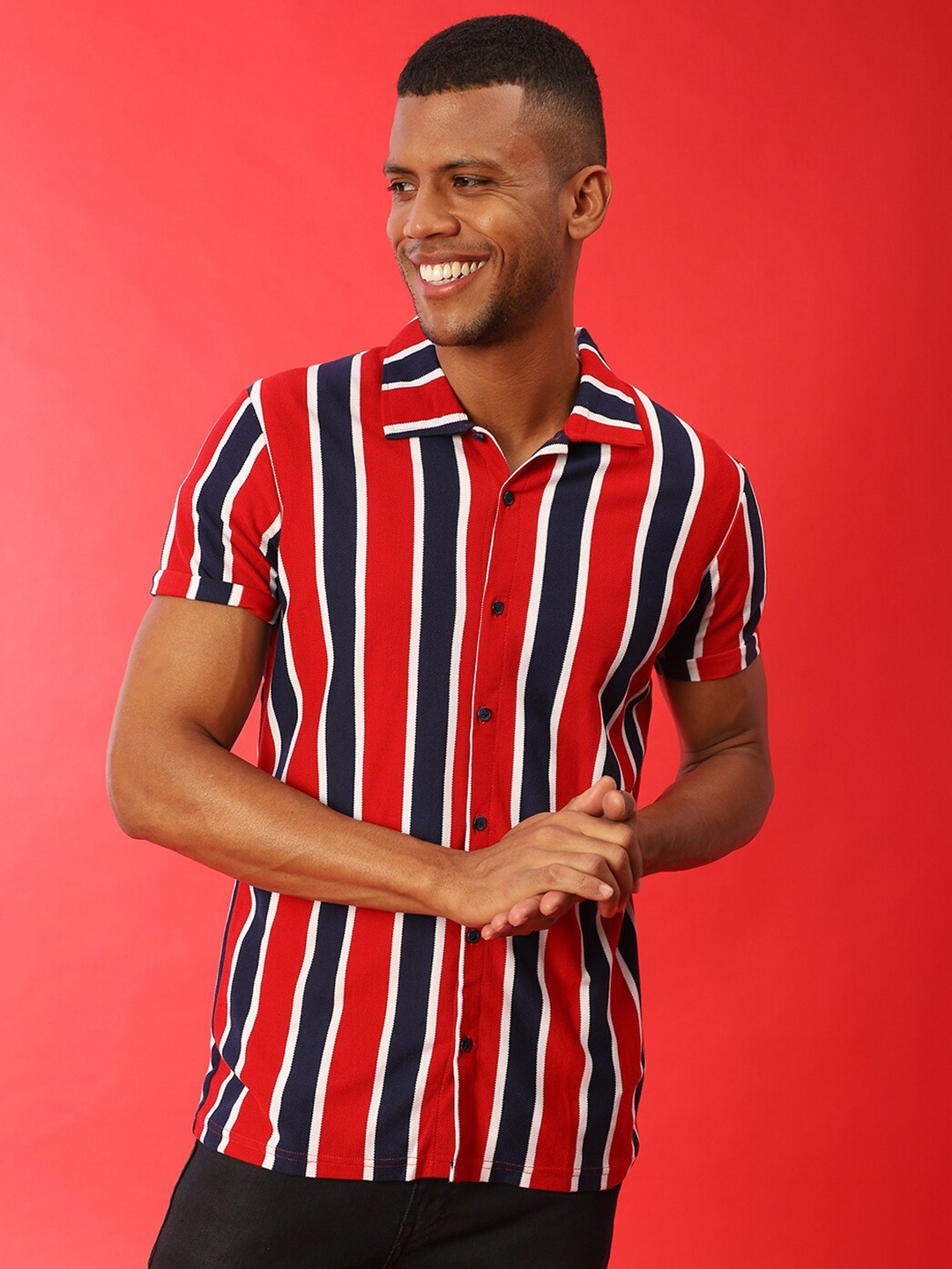 

Campus Sutra Men Multicoloured Classic Striped Casual Shirt, Multi