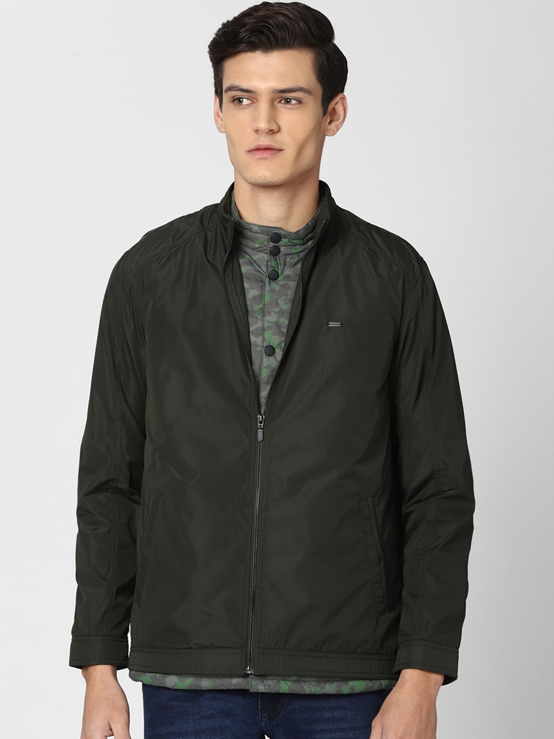 

Peter England Casuals Men Olive Green Tailored Jacket