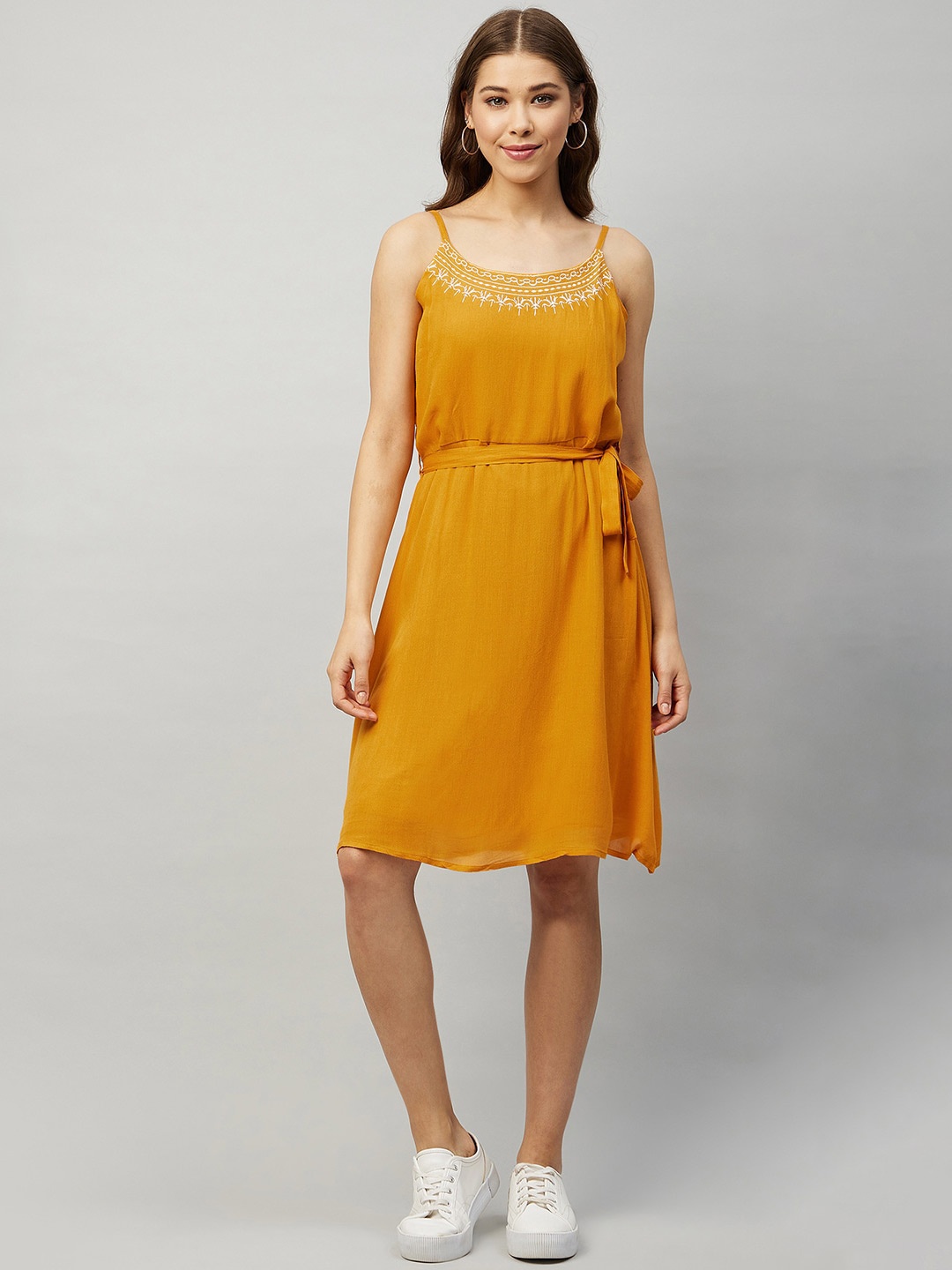 

Carlton London Mustard Yellow A-Line Dress