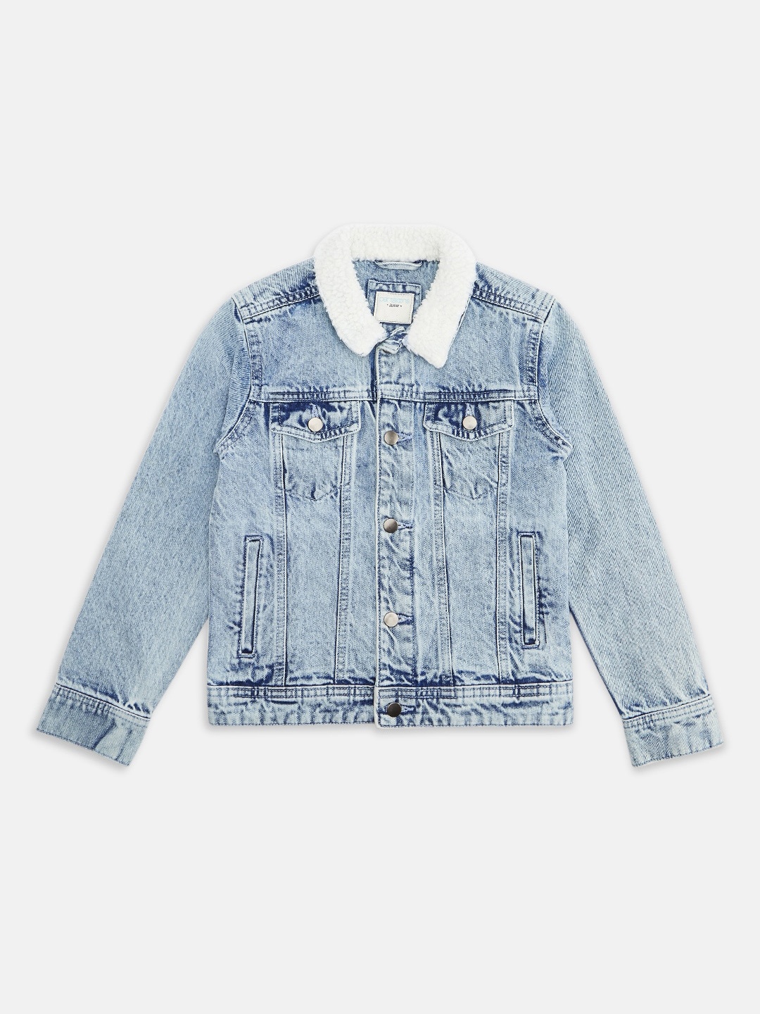 

Pantaloons Junior Boys Blue Washed Denim Jacket