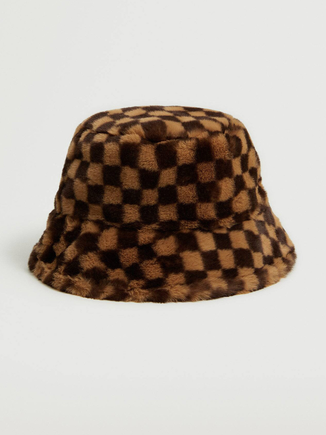 

MANGO Women Brown Checked Bucket Hat