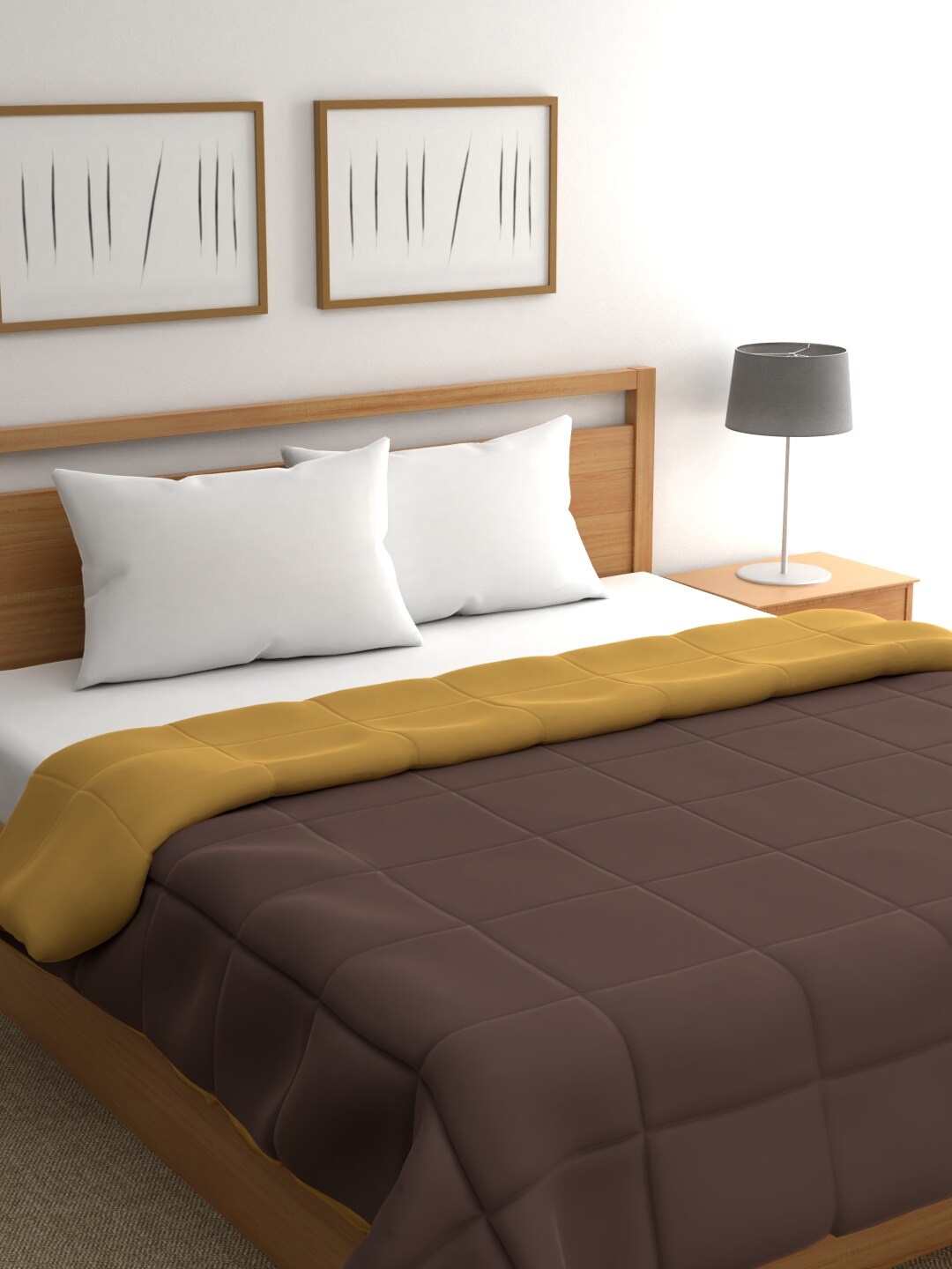 

Raymond Home Brown & Beige Microfiber AC Room 100 GSM Double Bed Quilt