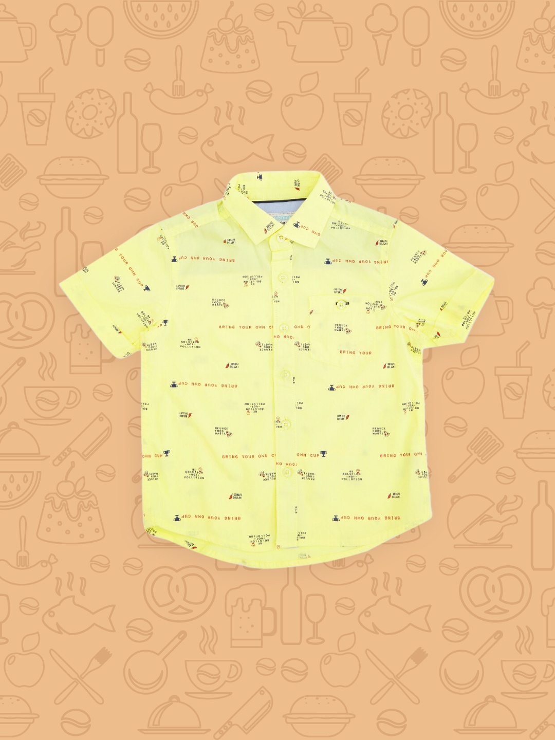 

Pantaloons Junior Boys Yellow Printed Casual Shirt