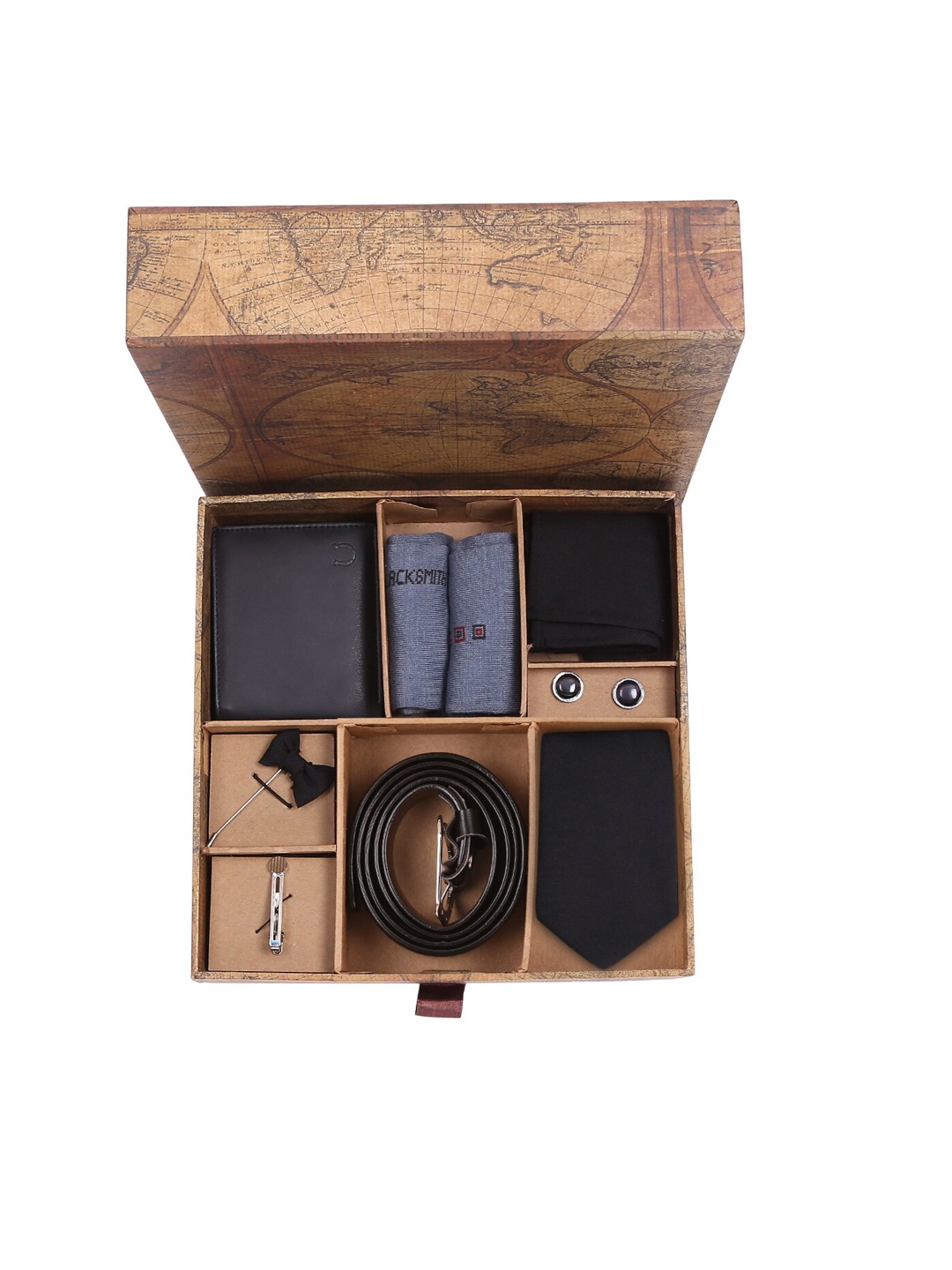 

Blacksmith Men Black Solid Accessory Gift Set