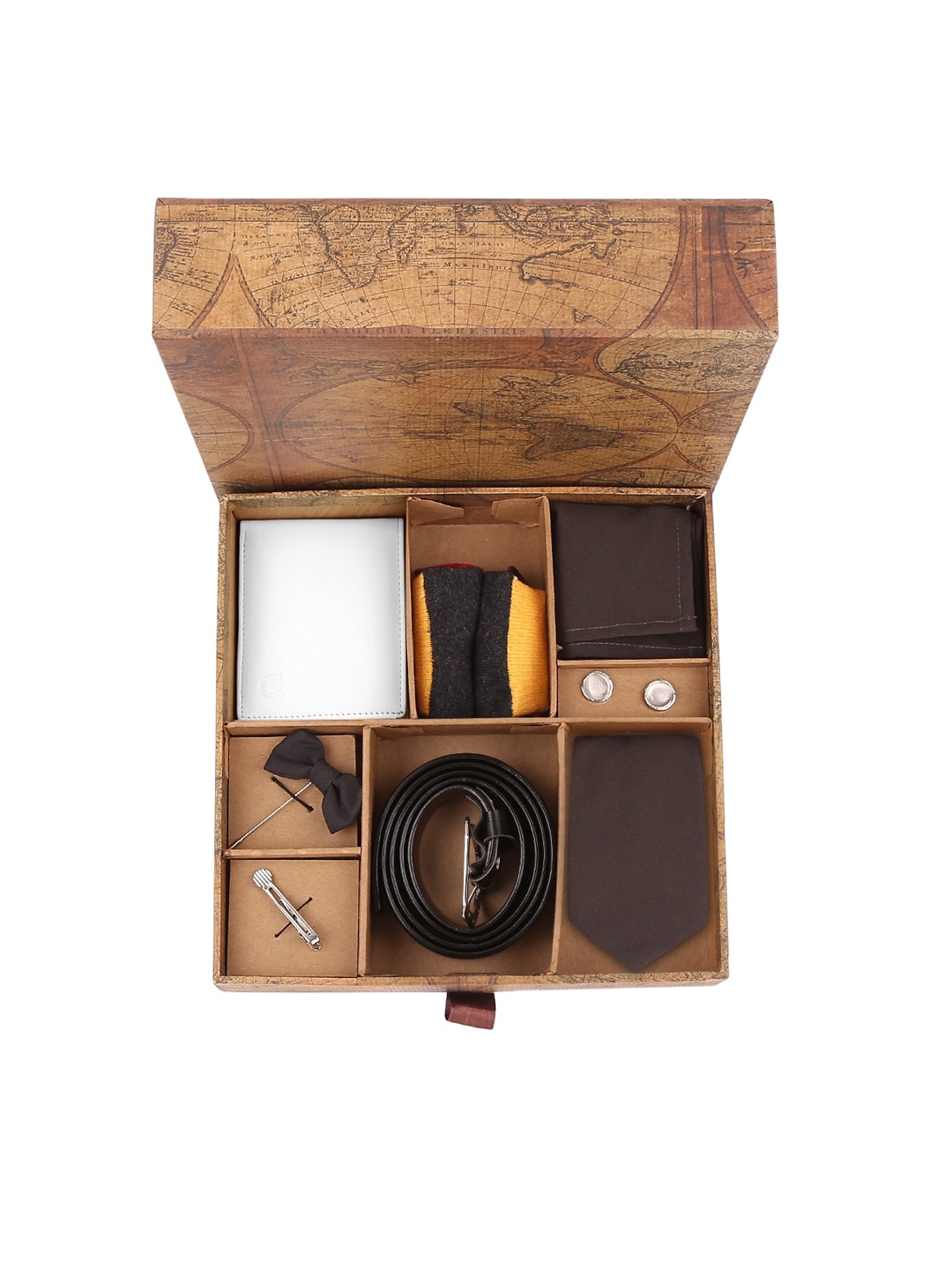 

Blacksmith Men Brown Solid Accessory Gift Set