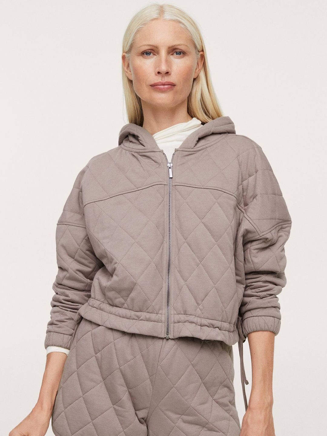 

MANGO Women Grey Hooded Sweatshirt
