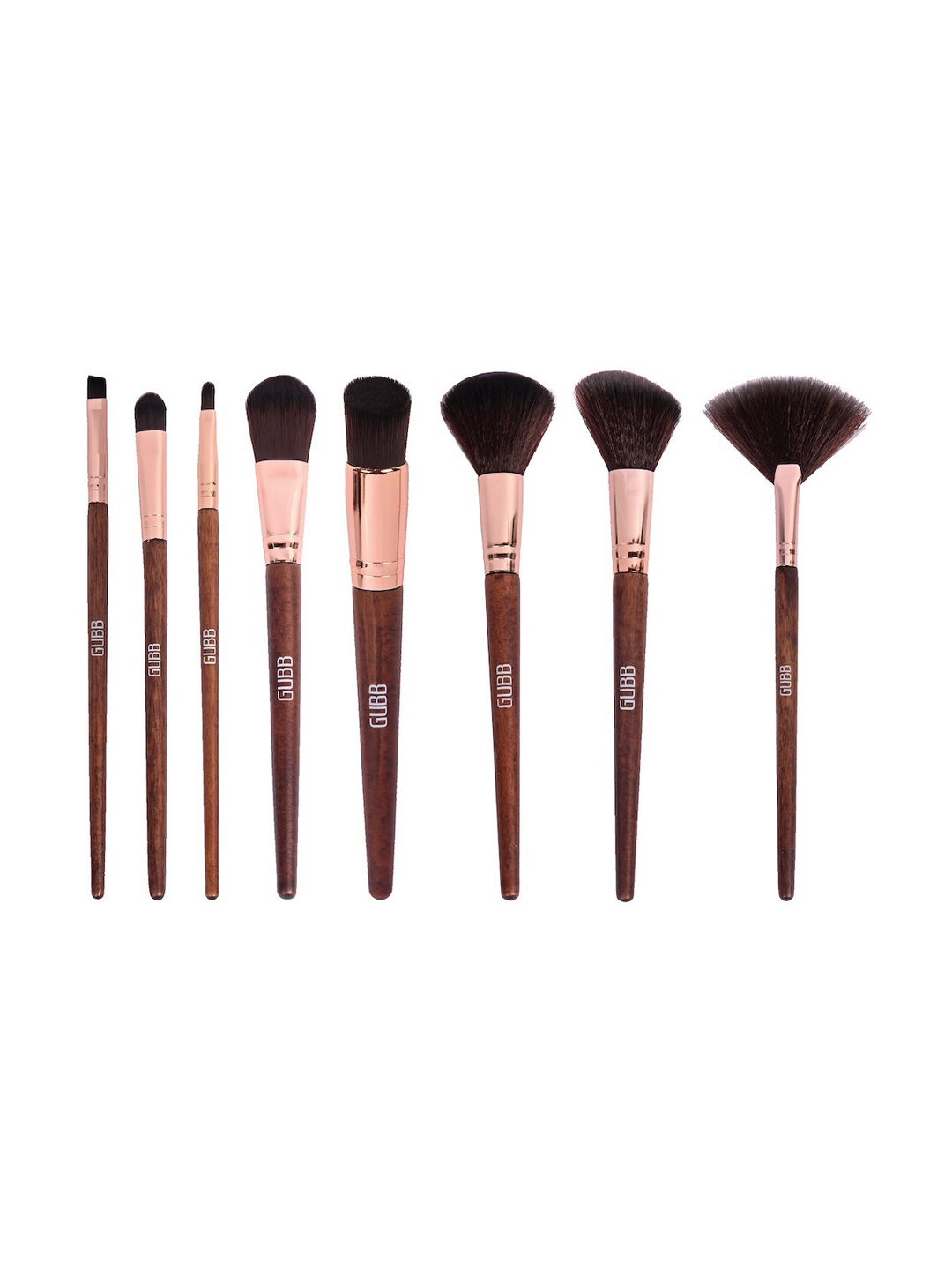 

GUBB Set of 8 Pro Glam Makeup Foundation & Powder Brushes, Brown