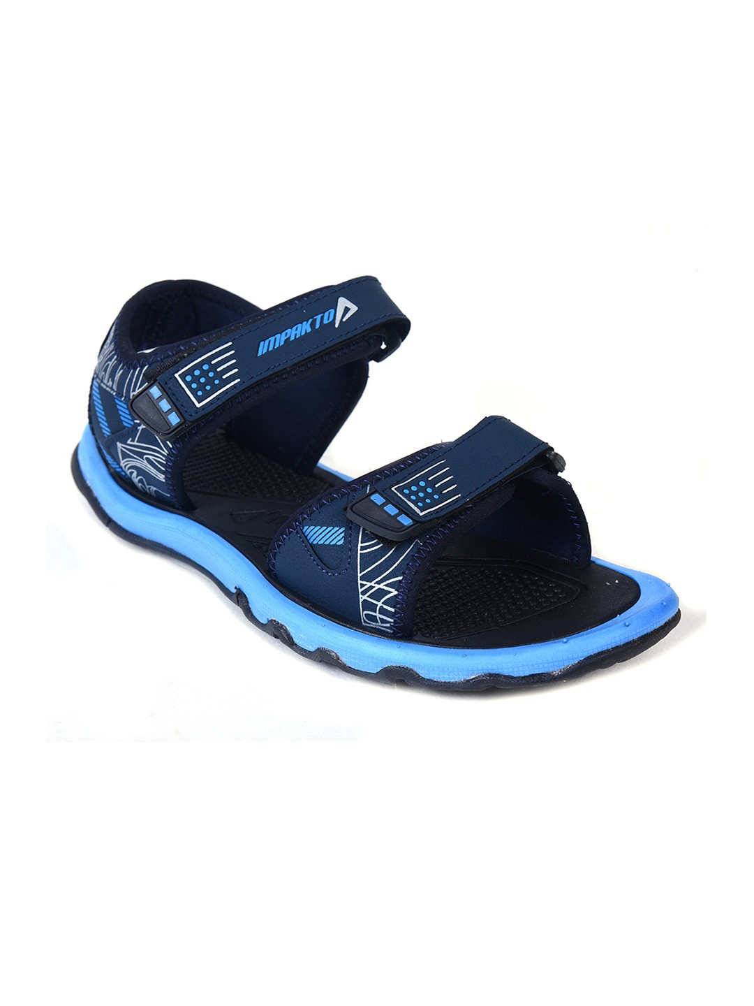 

IMPAKTO Men Black & Blue Sports Sandals