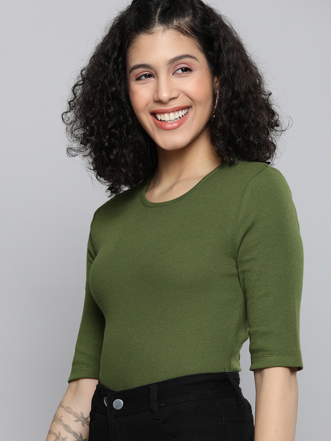 

HERE&NOW Green Cotton Top