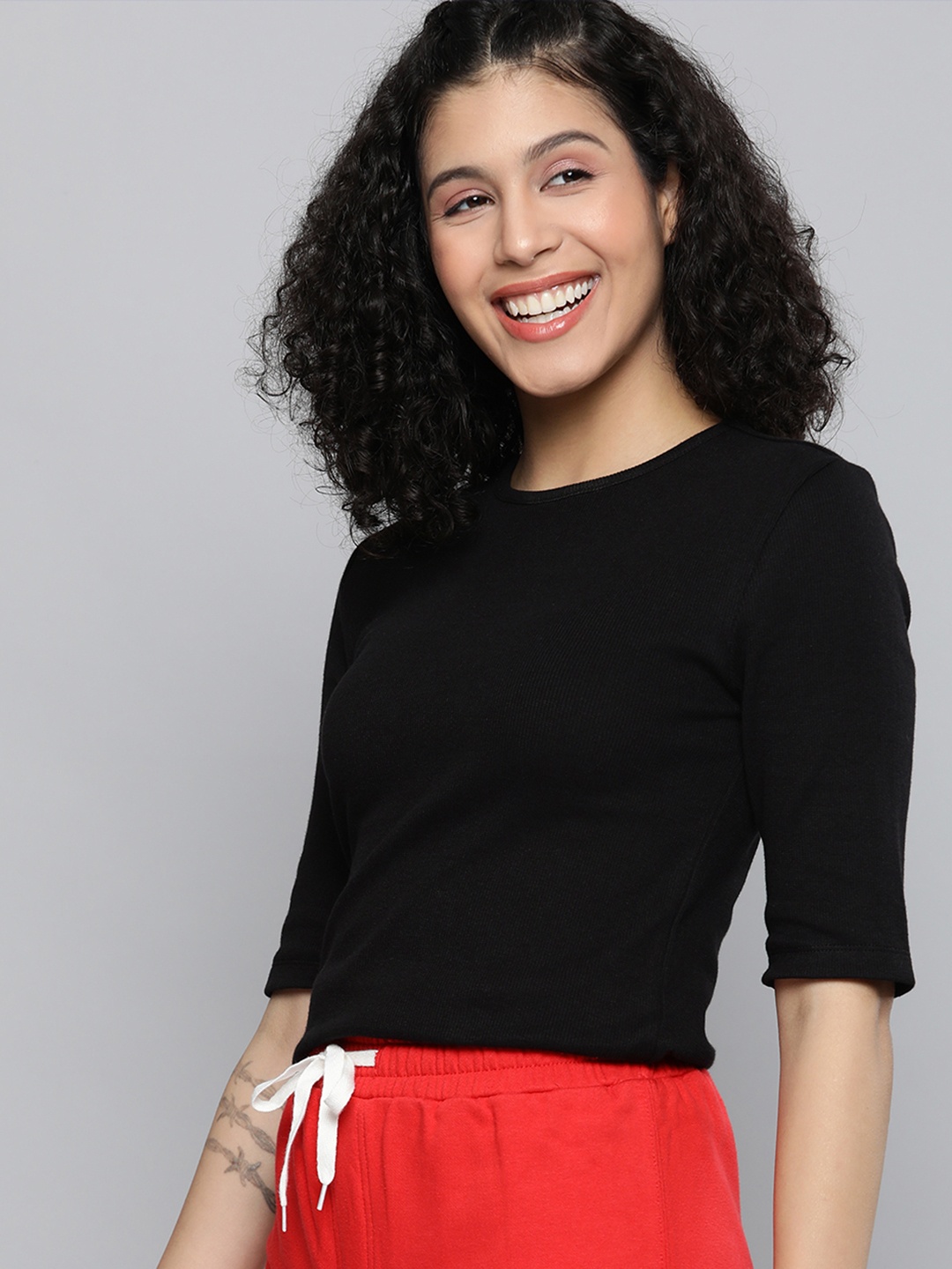 

HERE&NOW Black Cotton Top