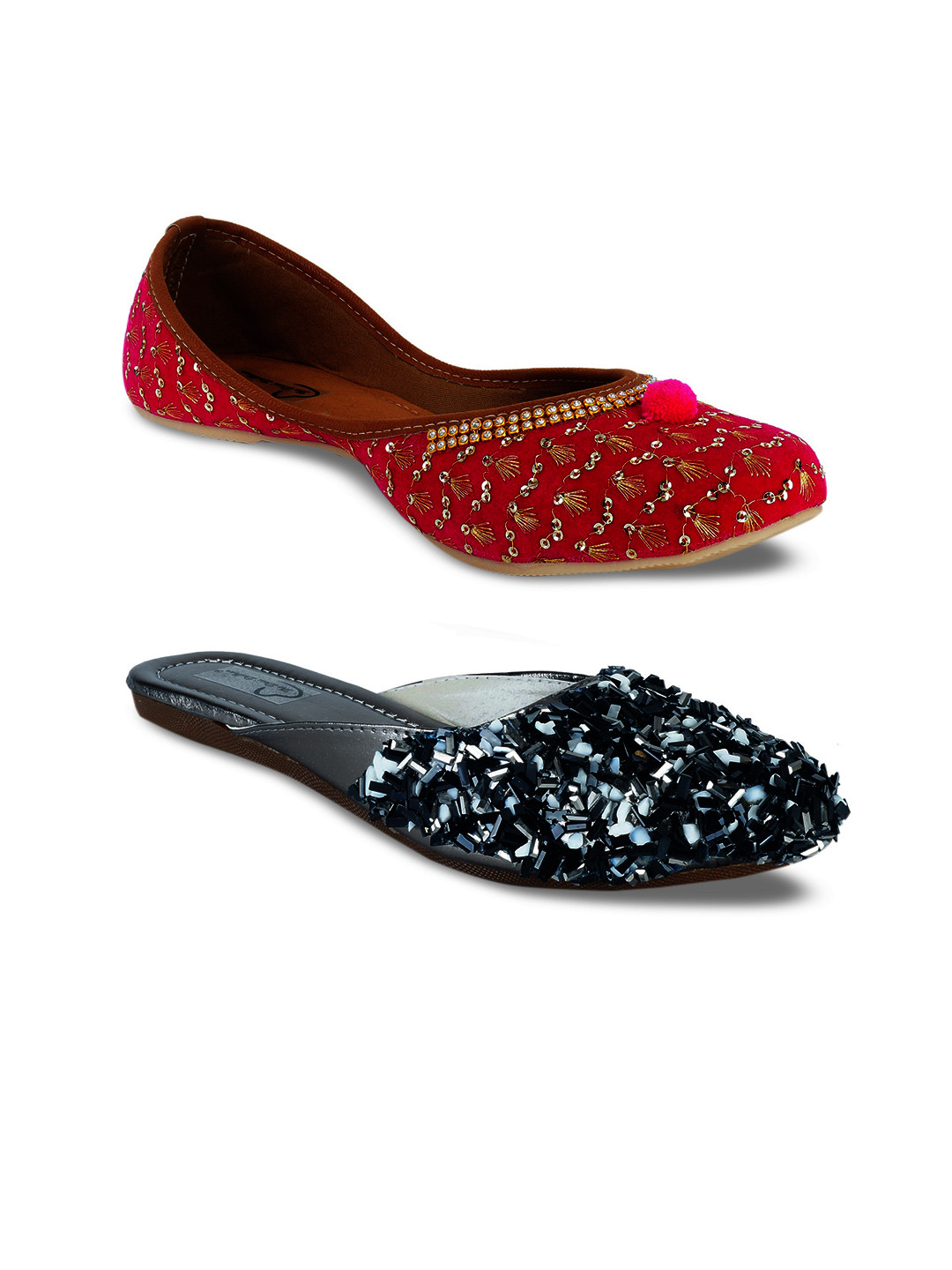 

The Desi Dulhan Women Multicoloured Mojaris Flats, Multi