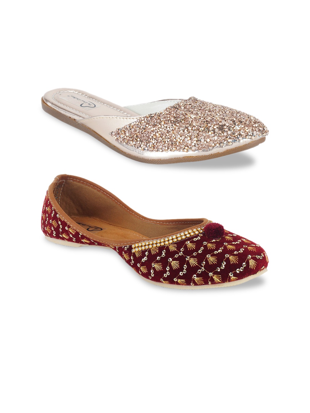 

The Desi Dulhan Women Multicoloured Embellished Ballerinas Flats, Multi