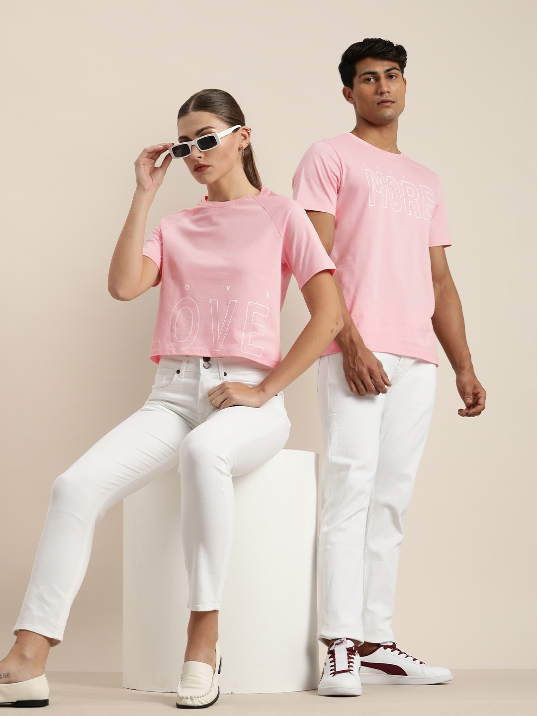 

ether Men Pink Typography Printed Casual T-shirt