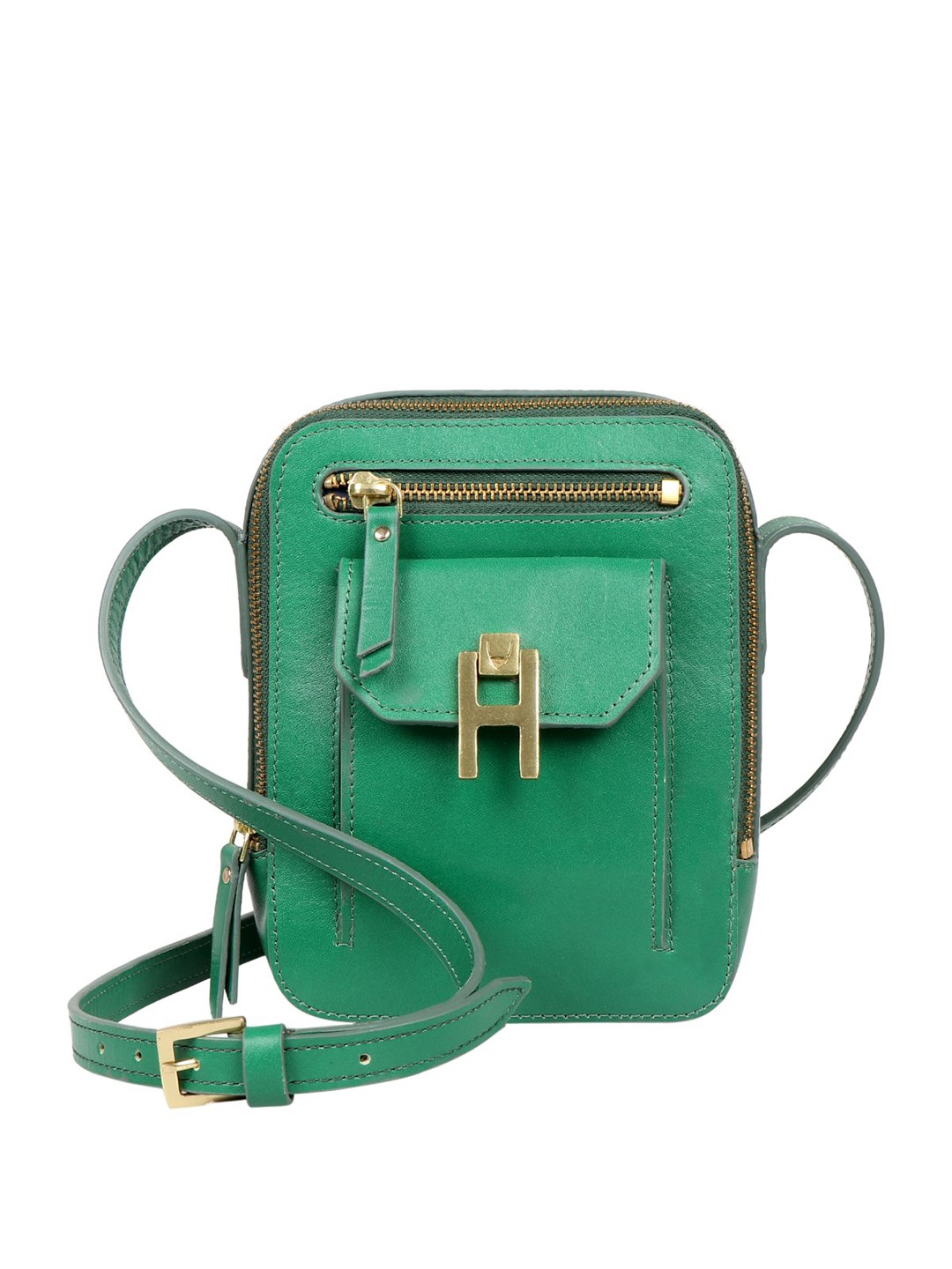 

Hidesign Green Leather Swagger Sling Bag