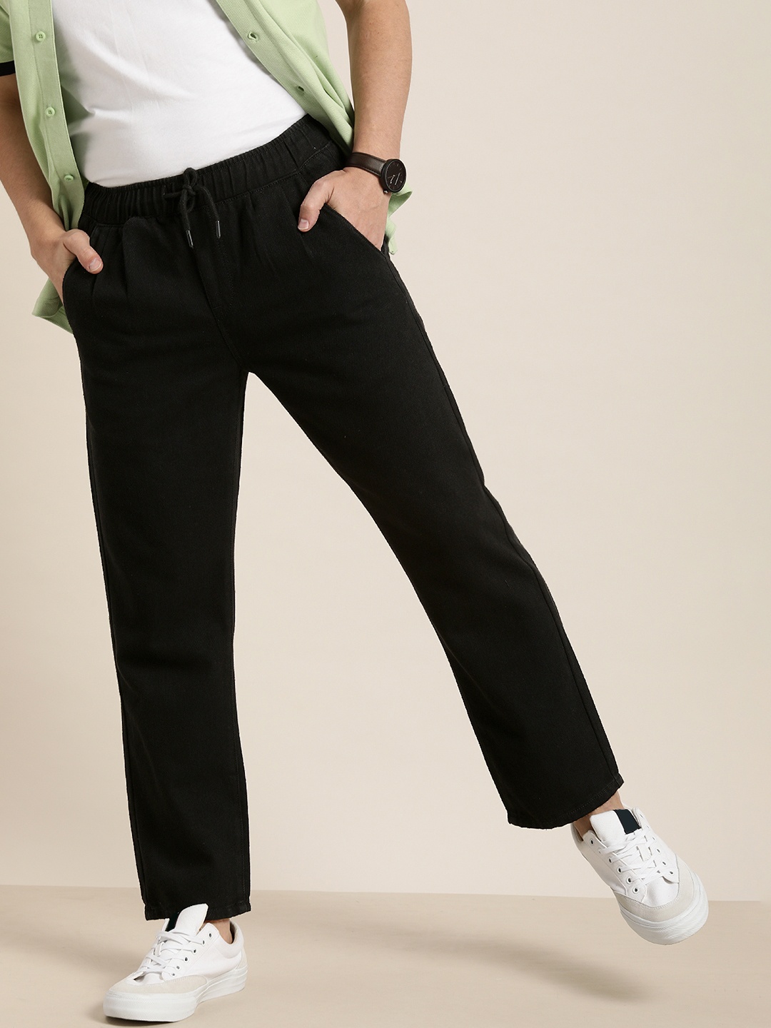 

Moda Rapido Men Black Pyjama Fit Pure Cotton Stretchable Jeans