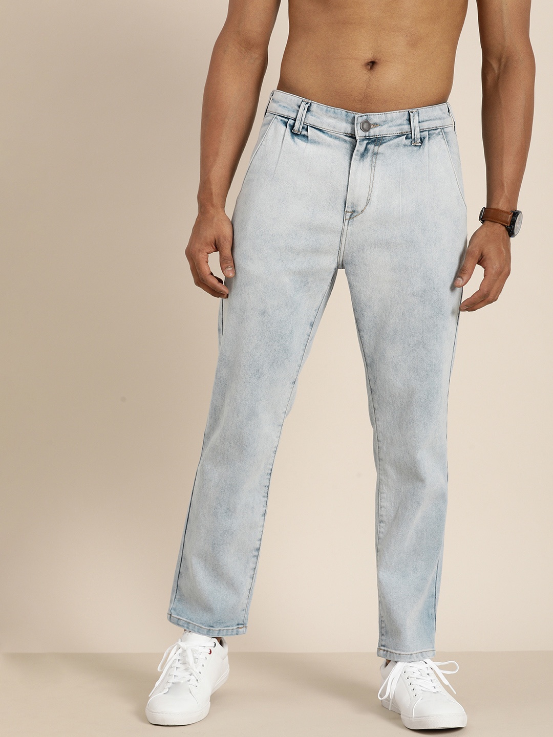 

Moda Rapido Men Light Fade Carpenter Fit Stretchable Jeans, Blue