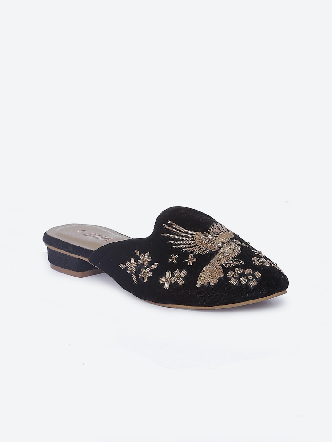 

Biba Women Black Embellished Mules Flats