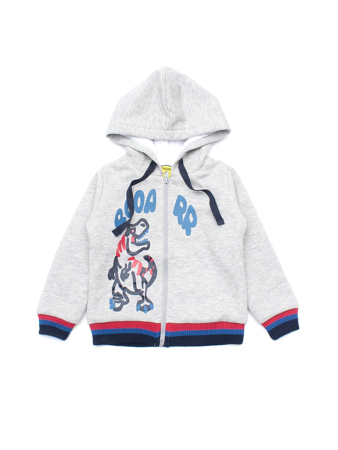 

Lil Lollipop Unisex Kids Grey Dinosaur Printed Sweatshirt