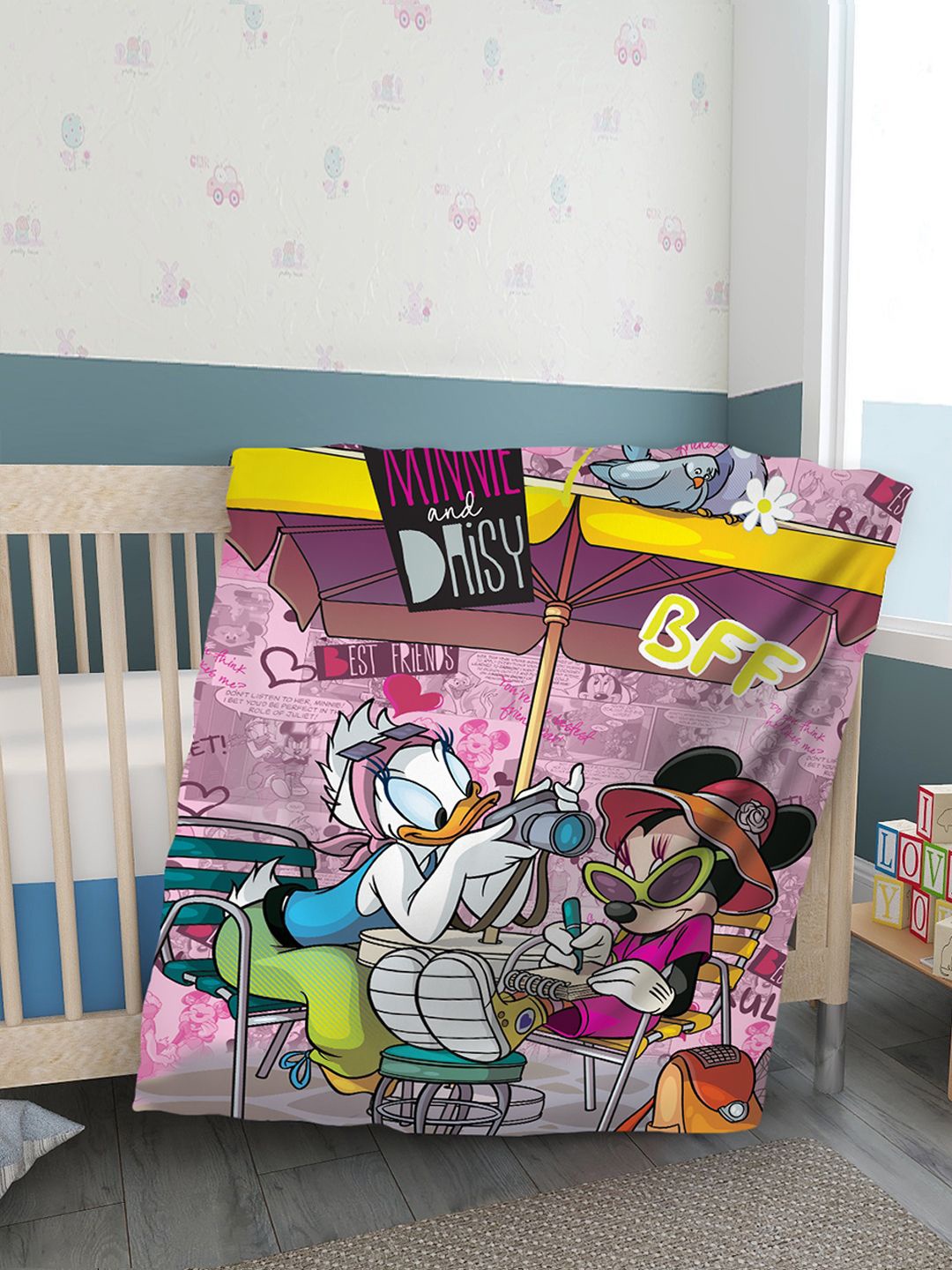 

YK Kids Minnie Mouse Cartoon Printed Ultra Soft AC Baby Blanket, Pink