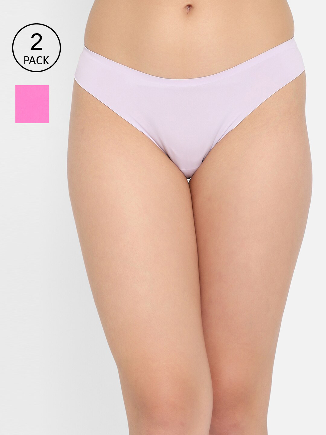 

Clovia Women Pack Of 2 Solid Bikini Briefs COMPN1209L, Pink